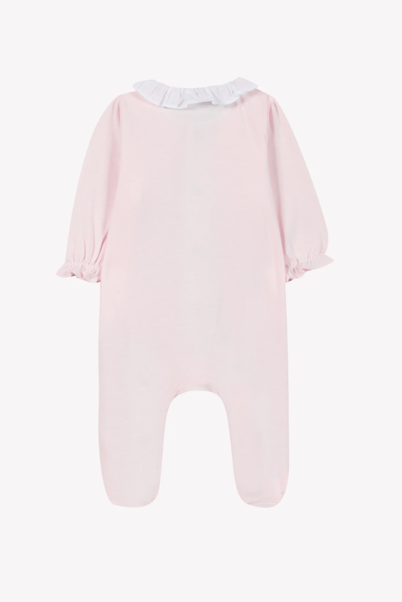 Pyjama - Rose pâle coton col Claudine froncé - Image 2