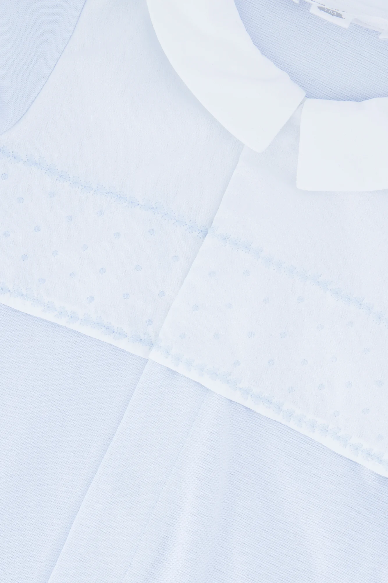Pyjama - Bleu ciel coton col pointu broderie - Image 3