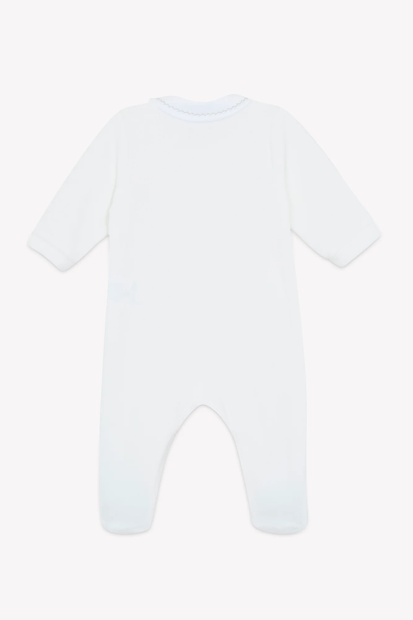Pyjama - Ecru coton col claudine broderie - Image 2