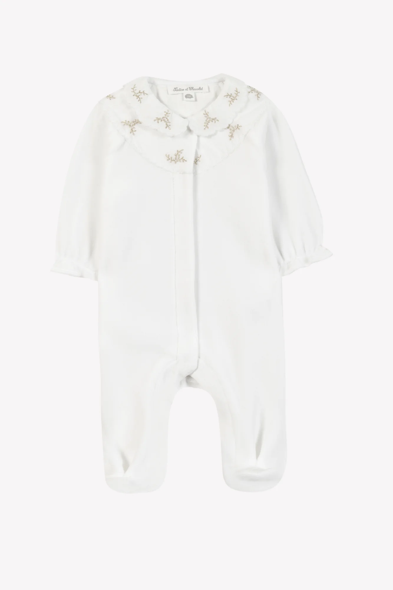 Pyjama - Blanc velours broderie