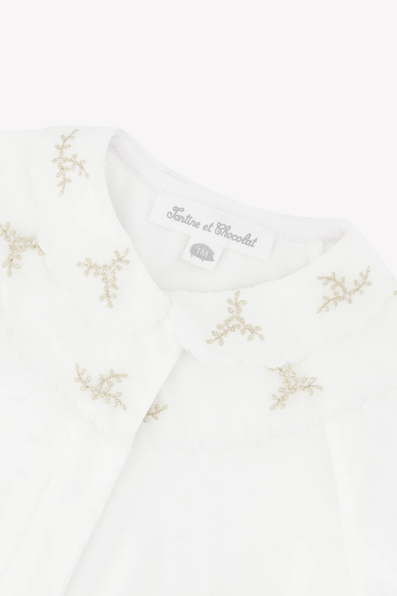 Pyjama - Blanc velours broderie - Image 3