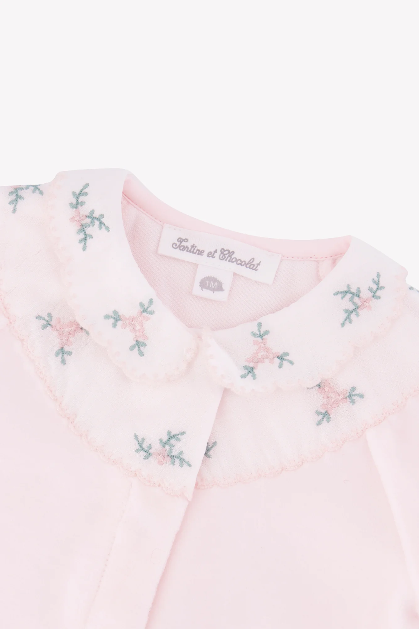 Pyjama - Rose pâle velours broderie - Image 3
