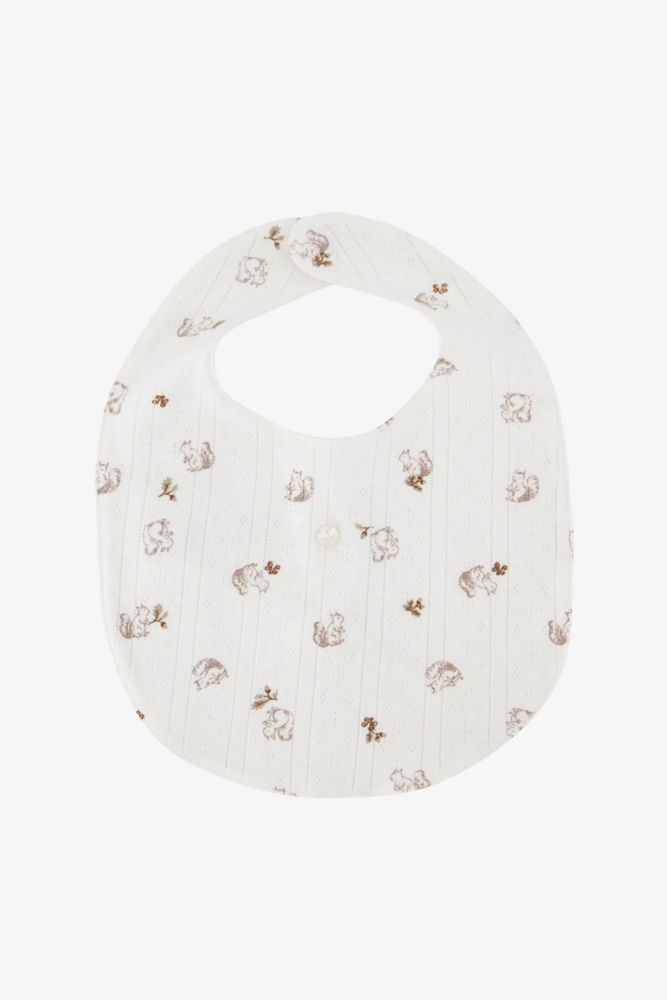 Bavoir - Beige clair coton imprimé écureuil