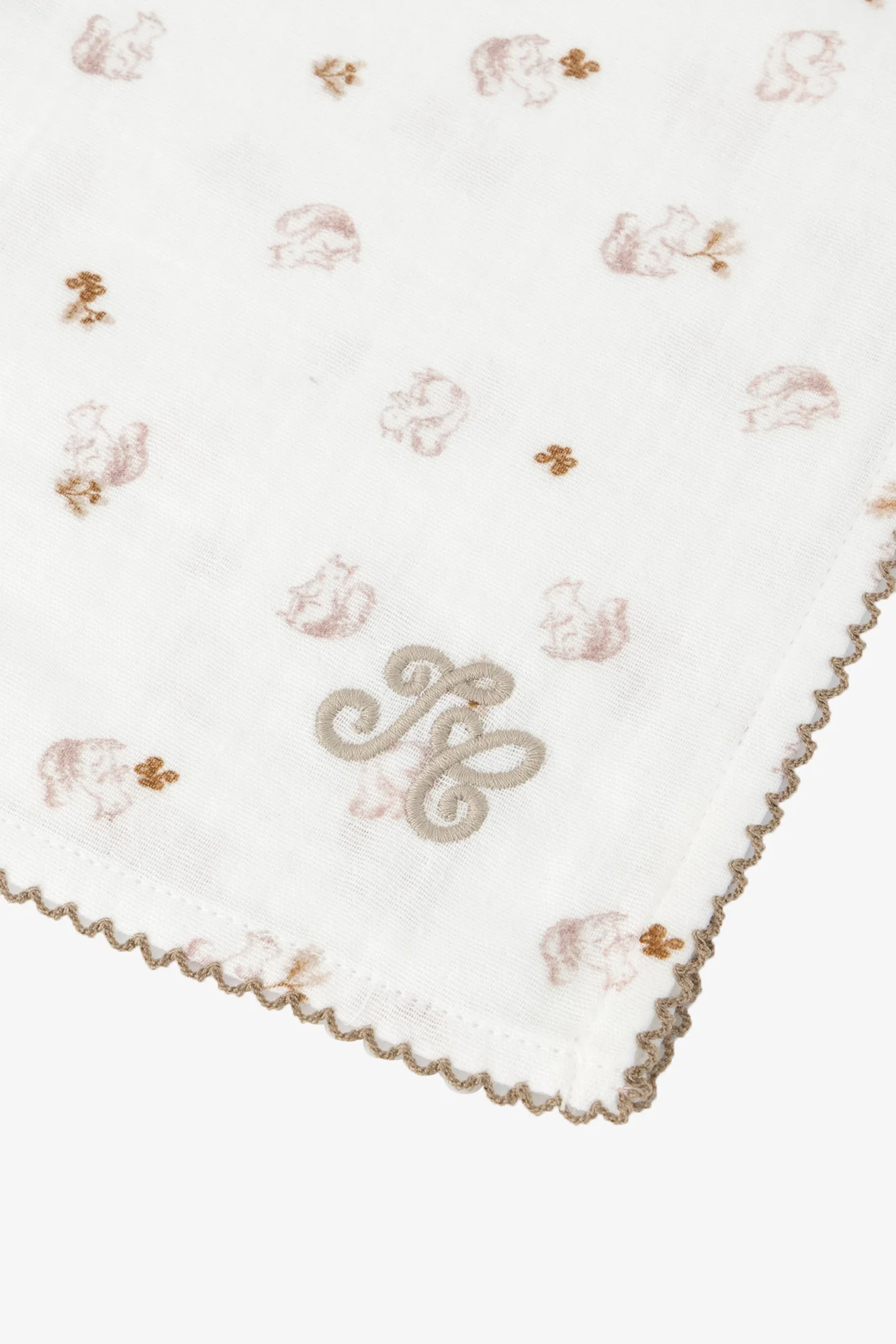 Lange - Beige clair coton imprimé écureuil - Image 2
