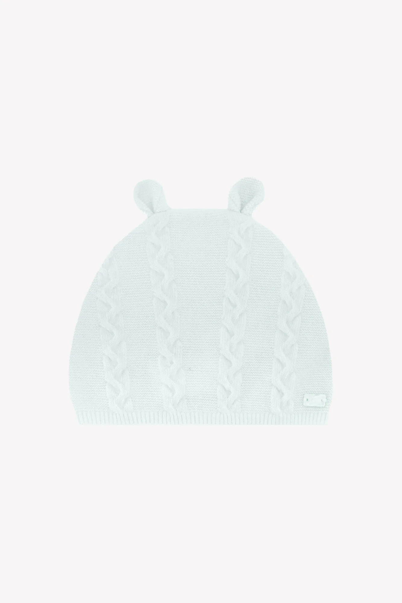 Bonnet - Bleu ciel laine cachemire petit ours