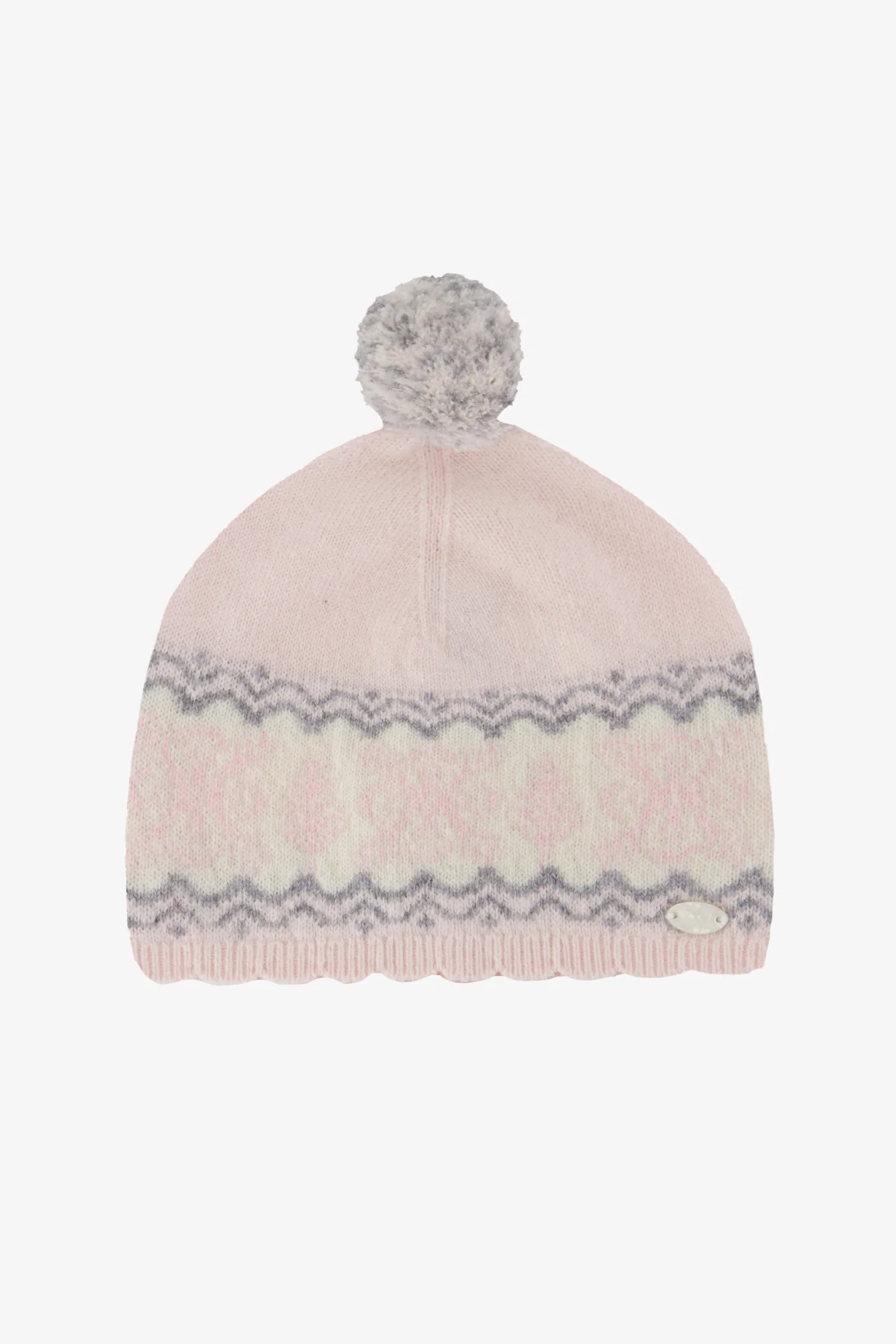 Bonnet - Rosée maille côtelée rayures