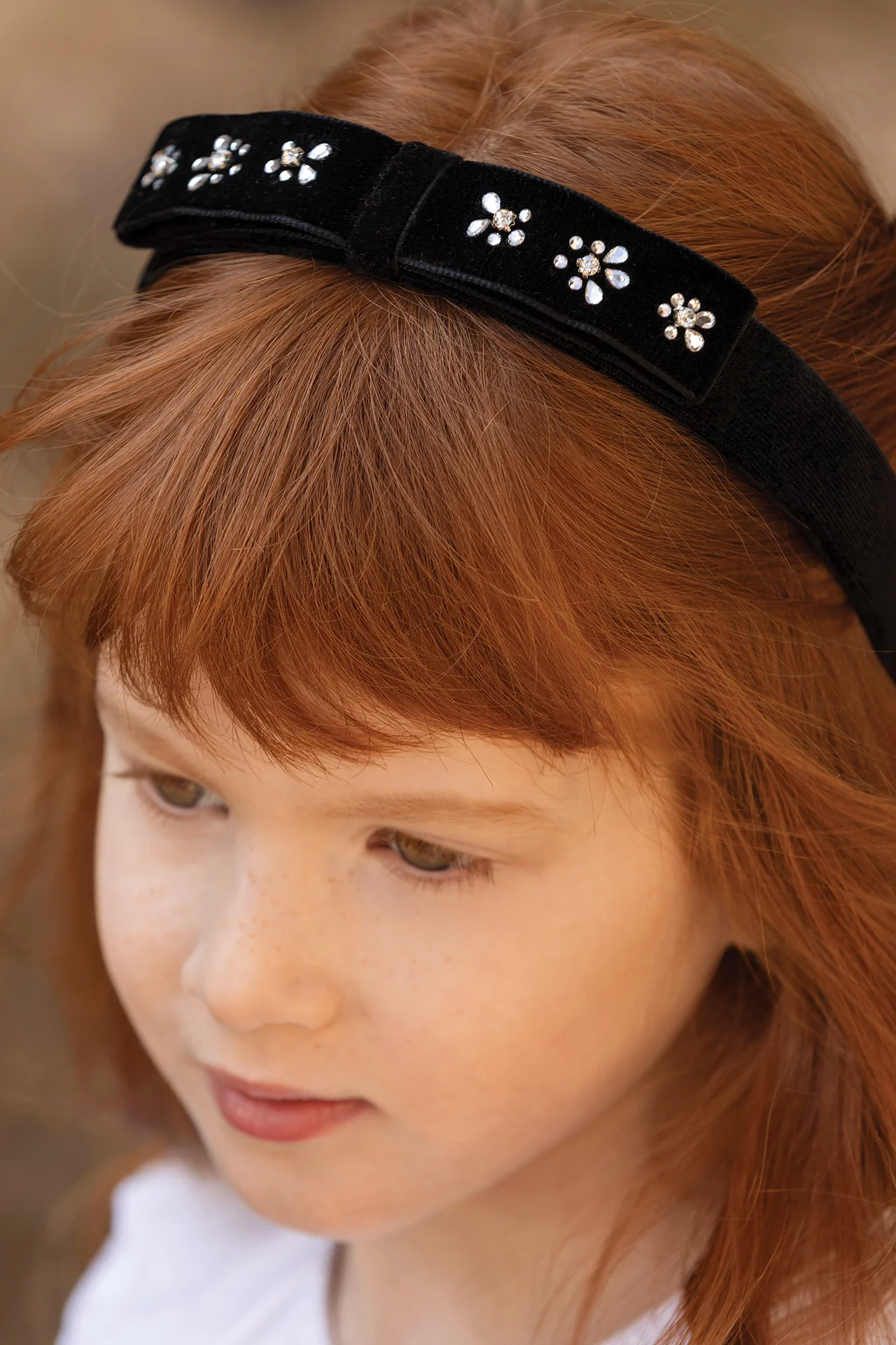 Serre-tête - Noir velours sequins