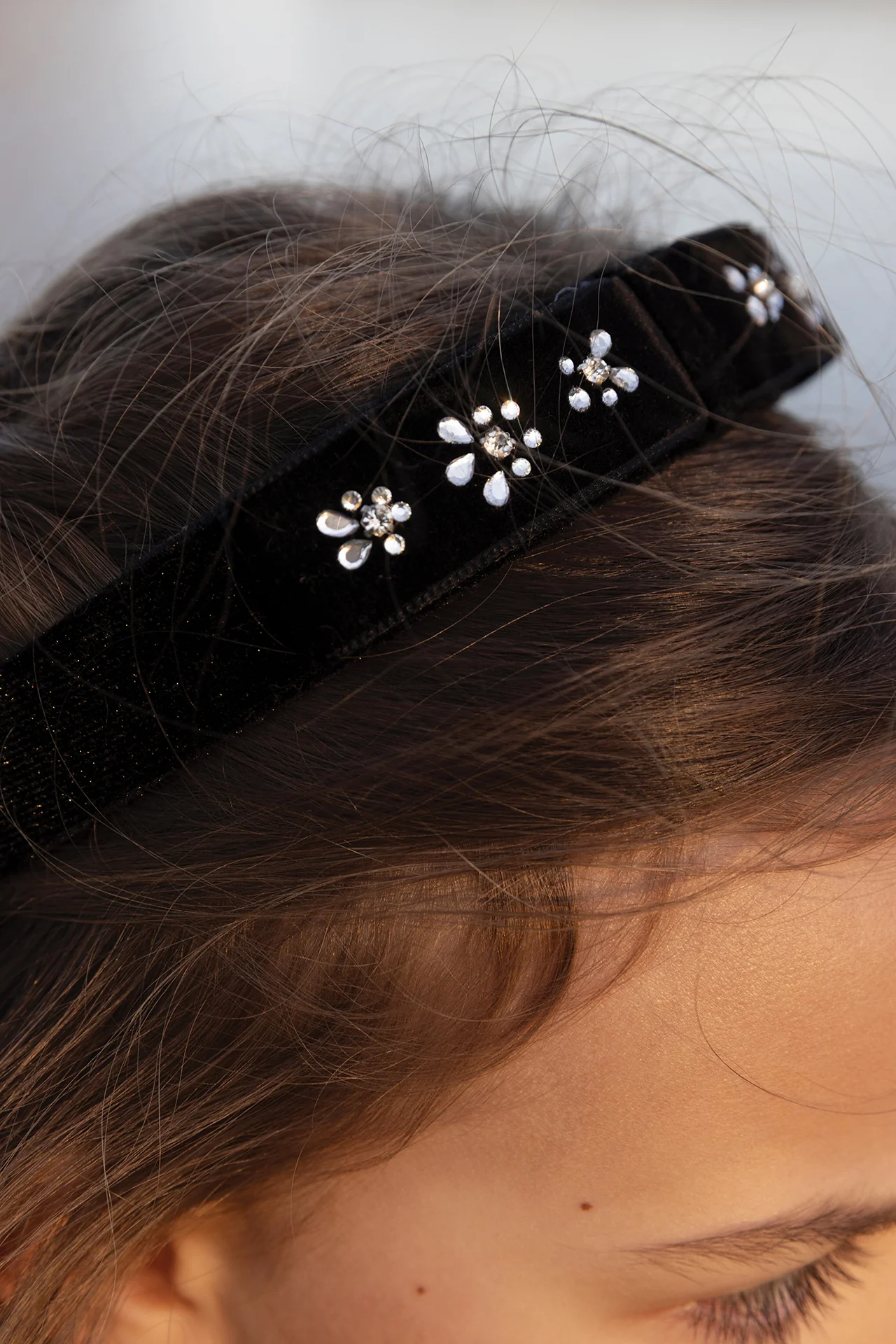 Serre-tête - Noir velours sequins - Image 3