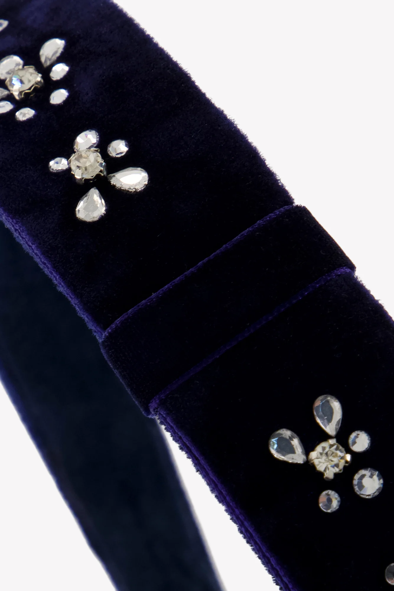 Serre-tête - Marine velours sequins - Image 2