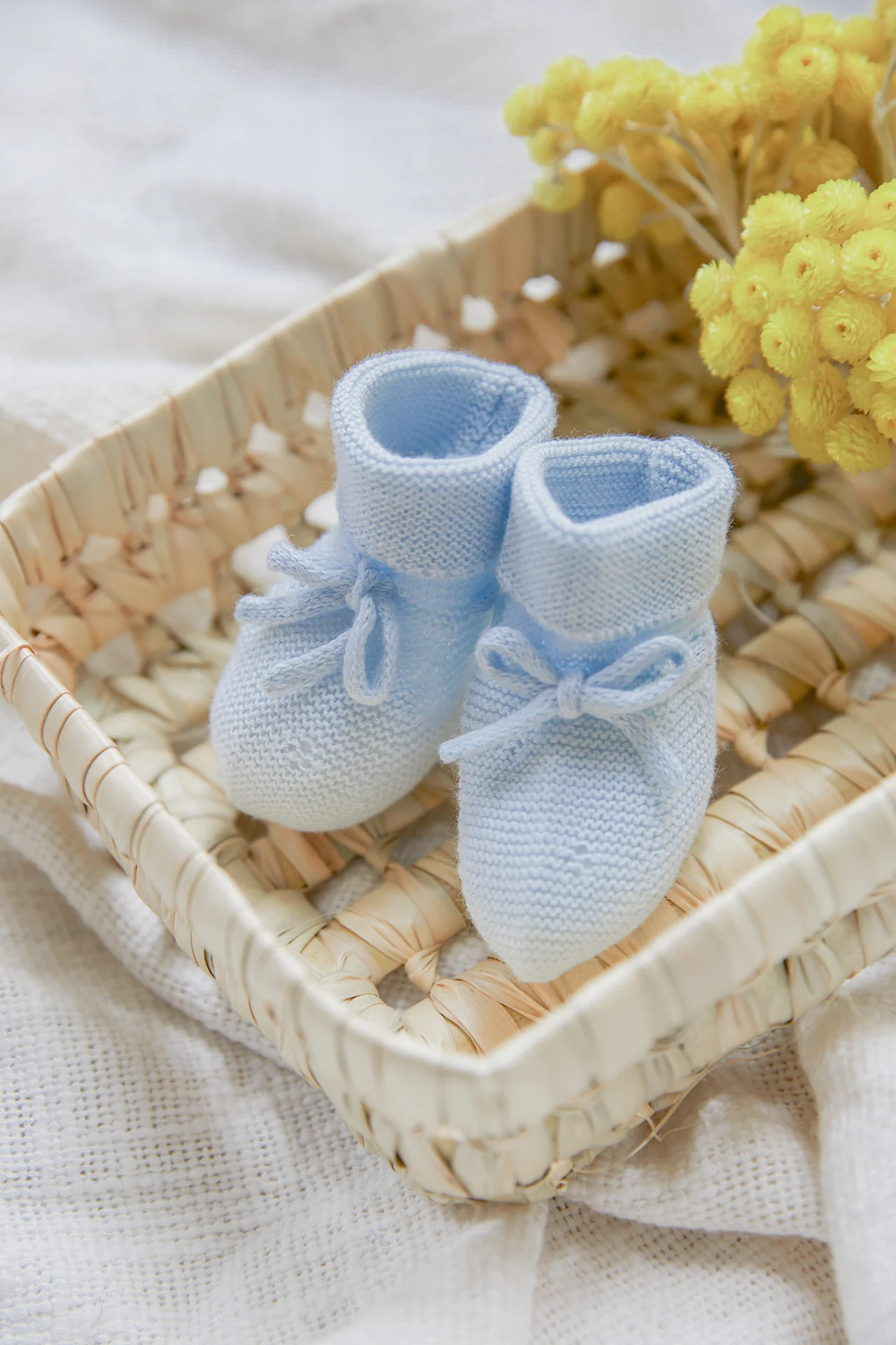 Chaussons - Bleu ciel maille ajourée