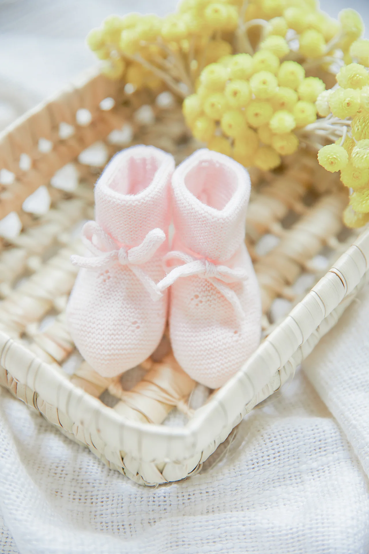 Chaussons - Rose pâle maille ajourée