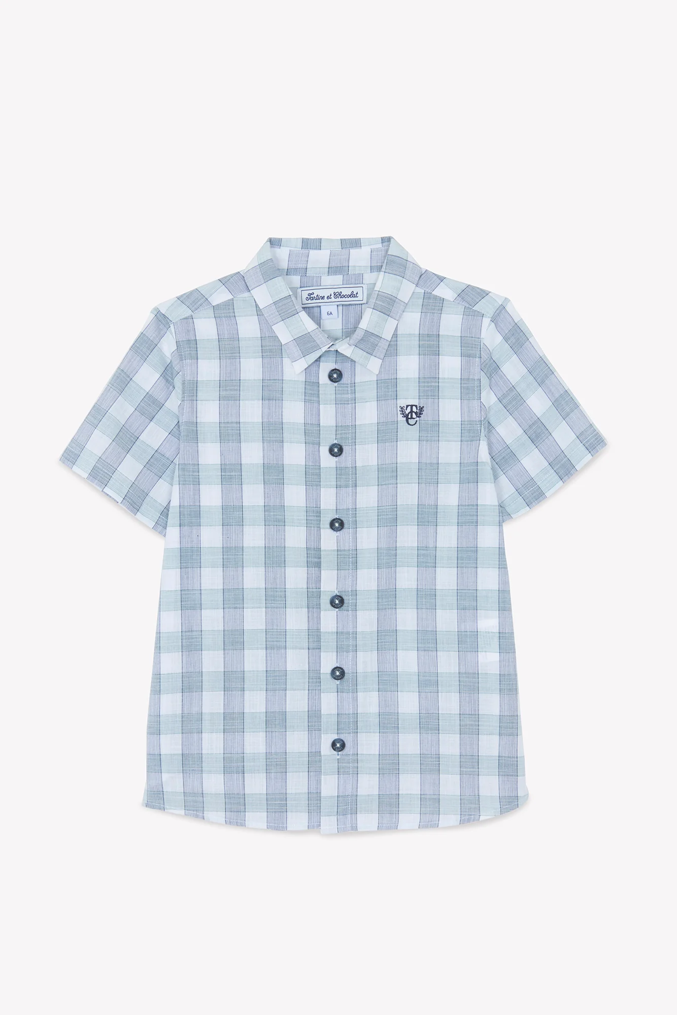 Chemise - Aqua gros carreaux manches courtes - Image 3