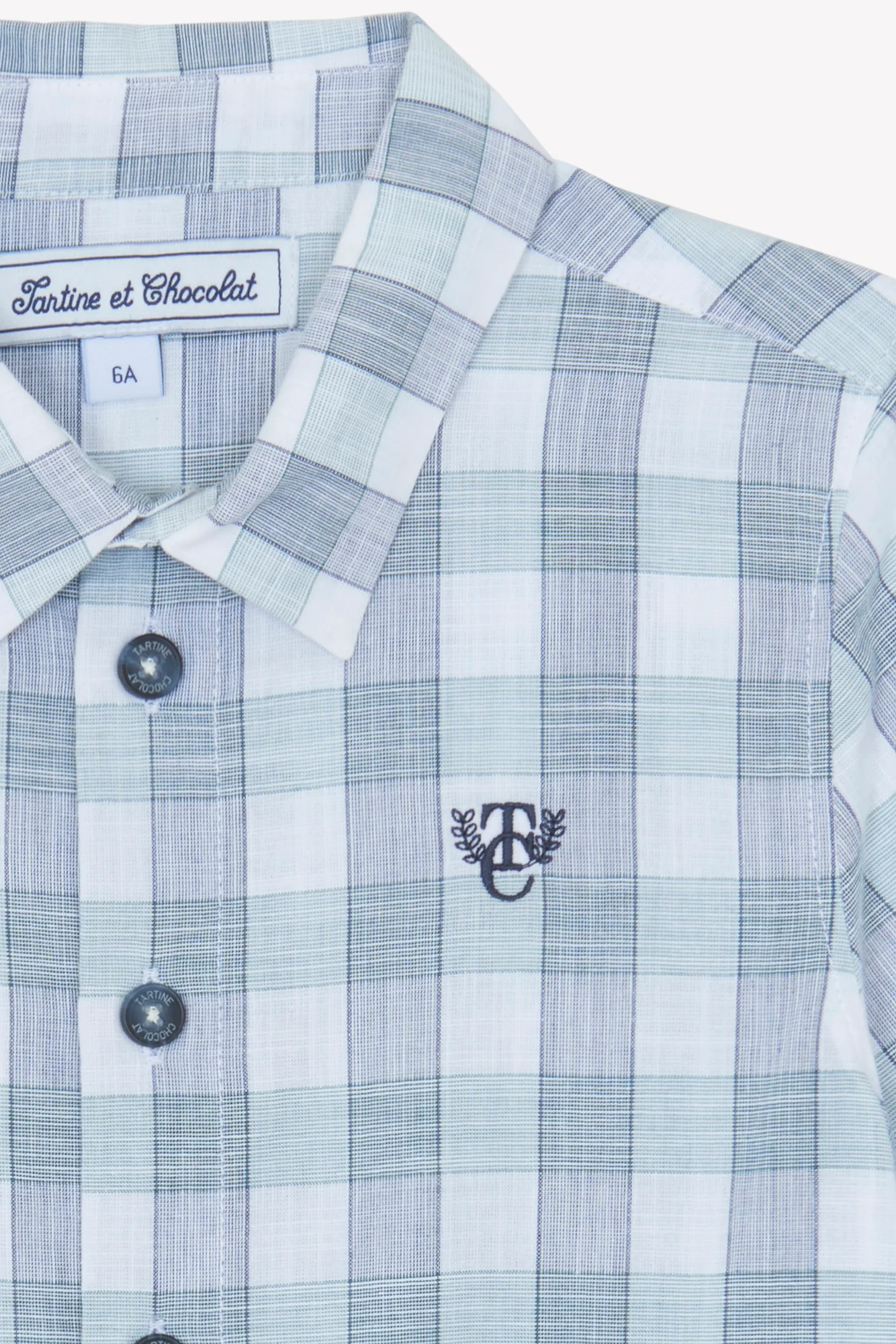 Chemise - Aqua gros carreaux manches courtes - Image 5