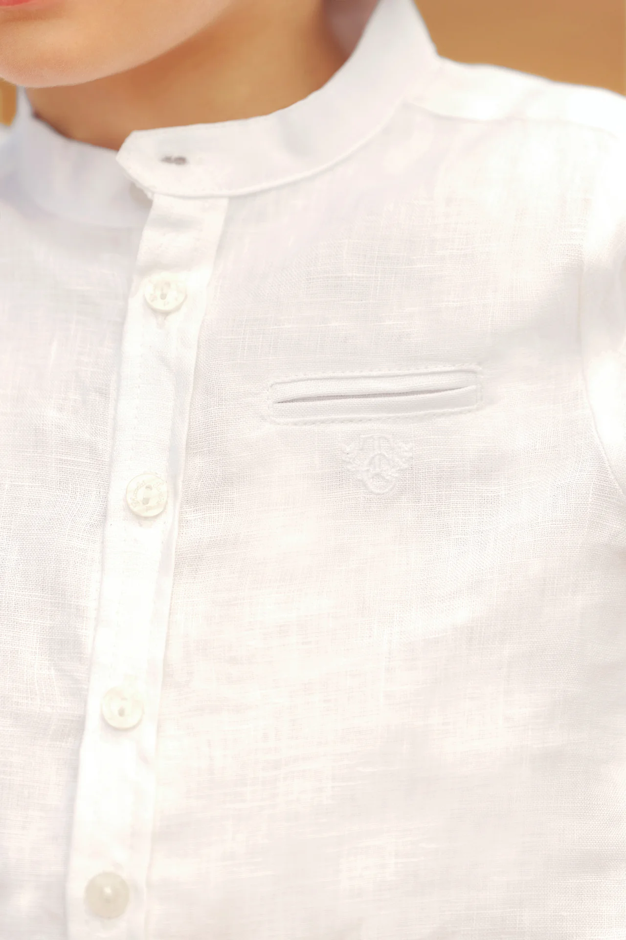 Chemise - Blanc lin col mao - Image 2
