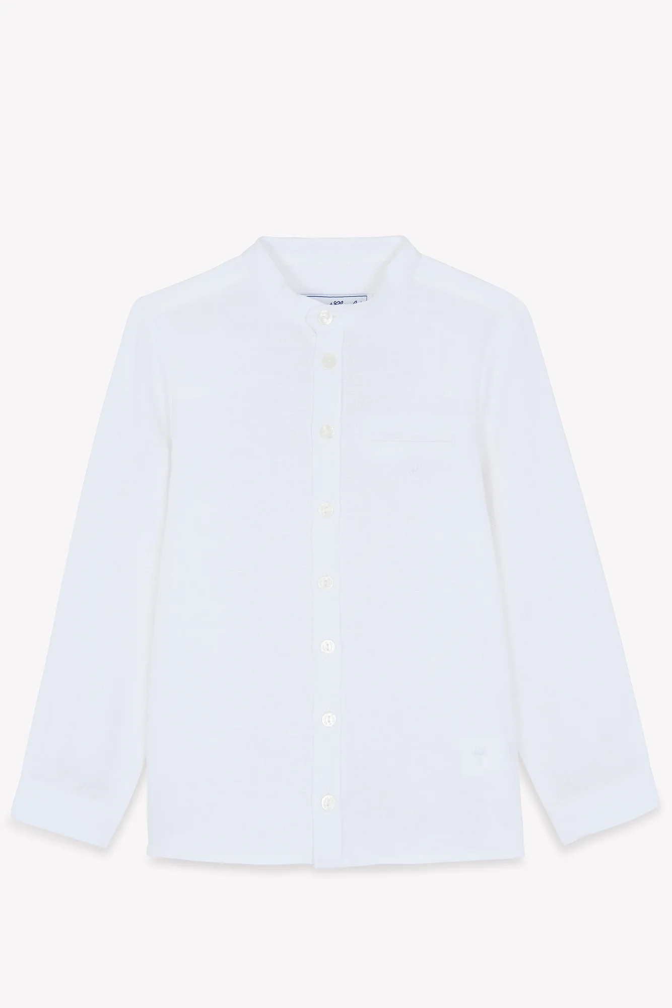 Chemise - Blanc lin col mao - Image 3