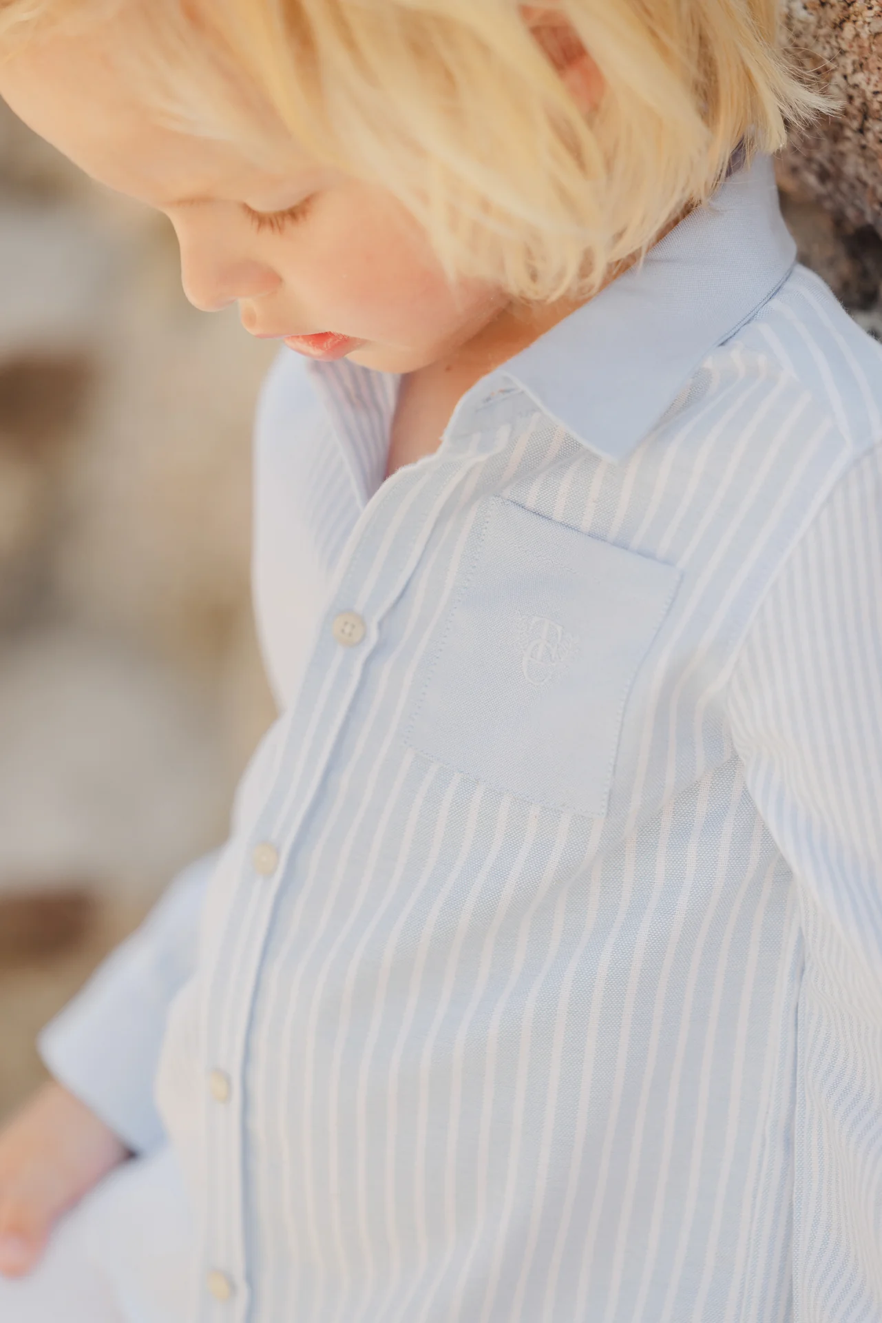 Chemise - Bleu grisé à rayures - Image 2