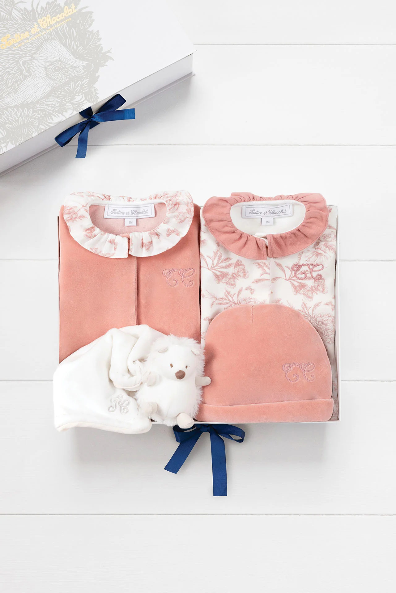 Coffret - Naissance Imprimé inspiration Toile de Jouy