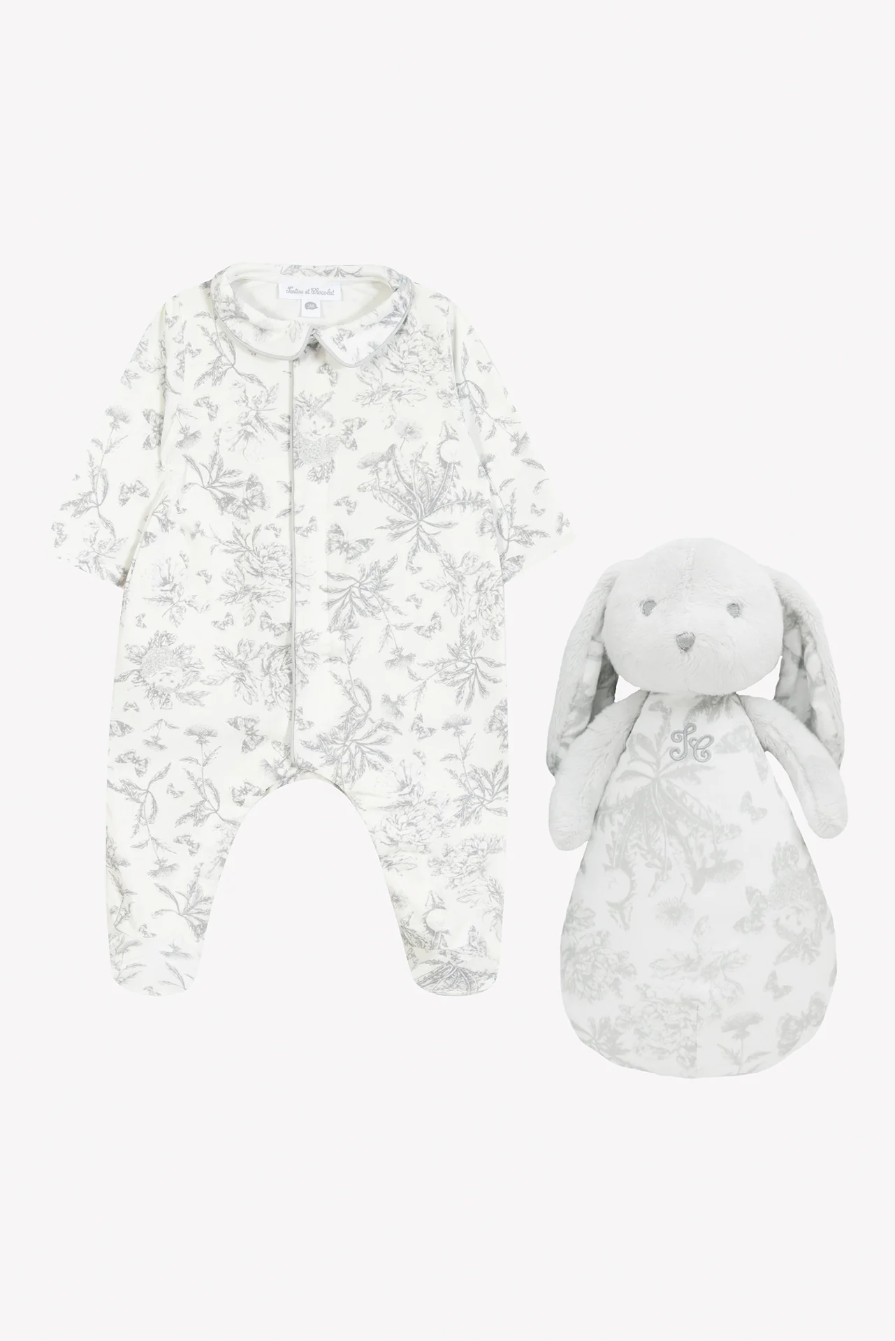 Coffret - Naissance Toile de jouy gris - Image 2