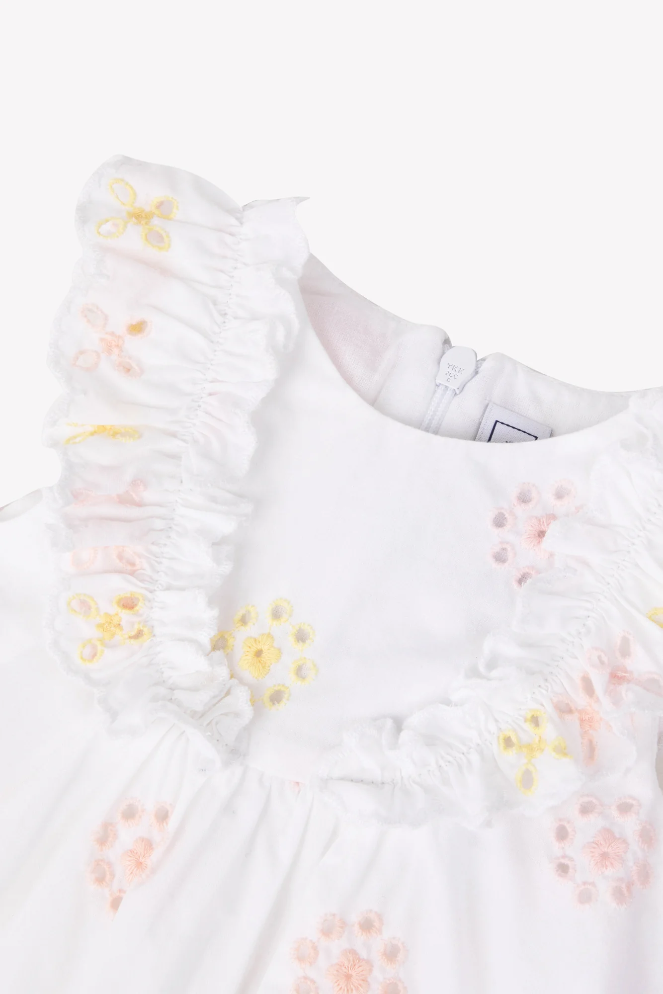 Combinaison courte - Blanc broderie fleurie ajourée - Image 6