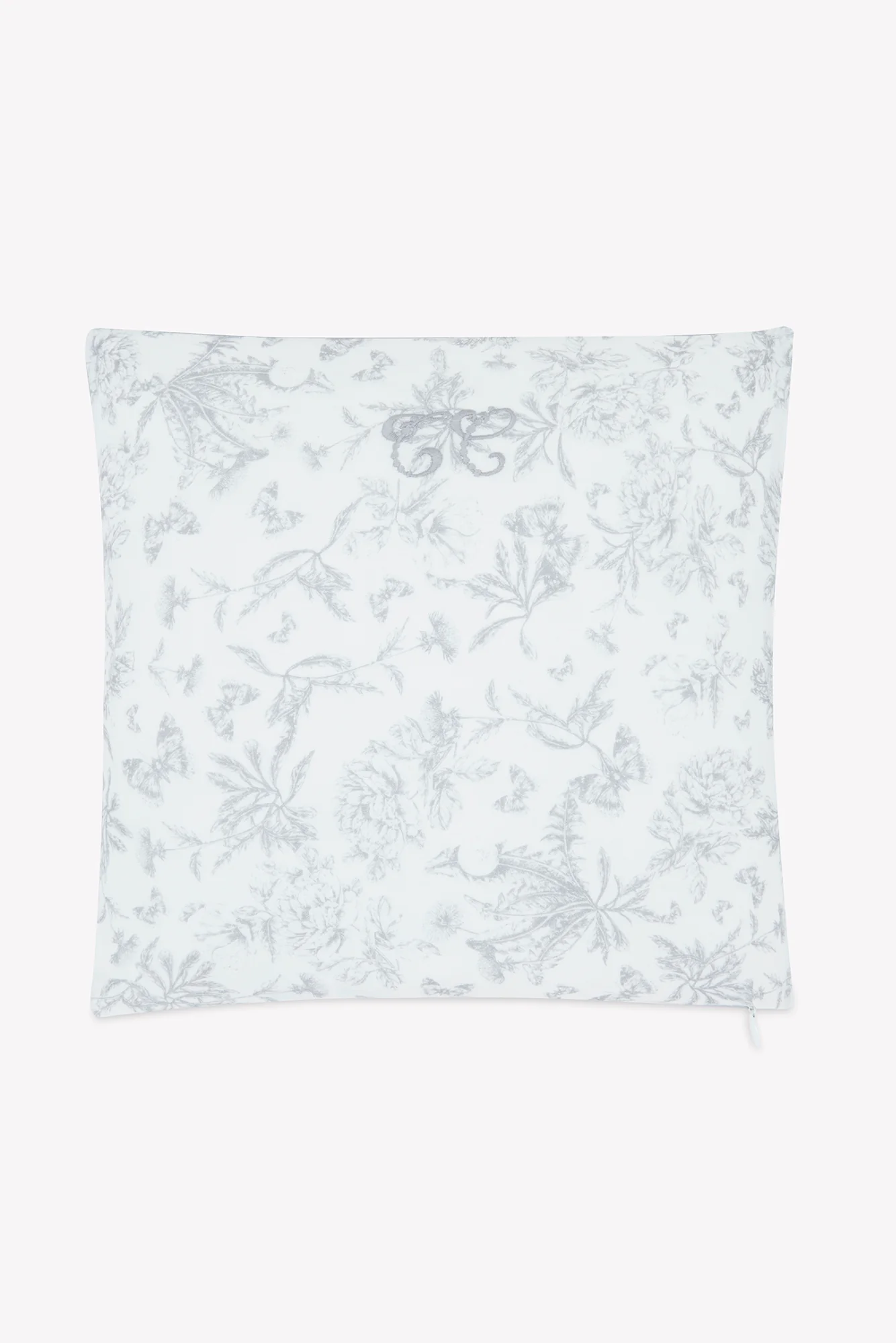 Coussin réversible - Imprimé inspiration toile de jouy gris - Image 4