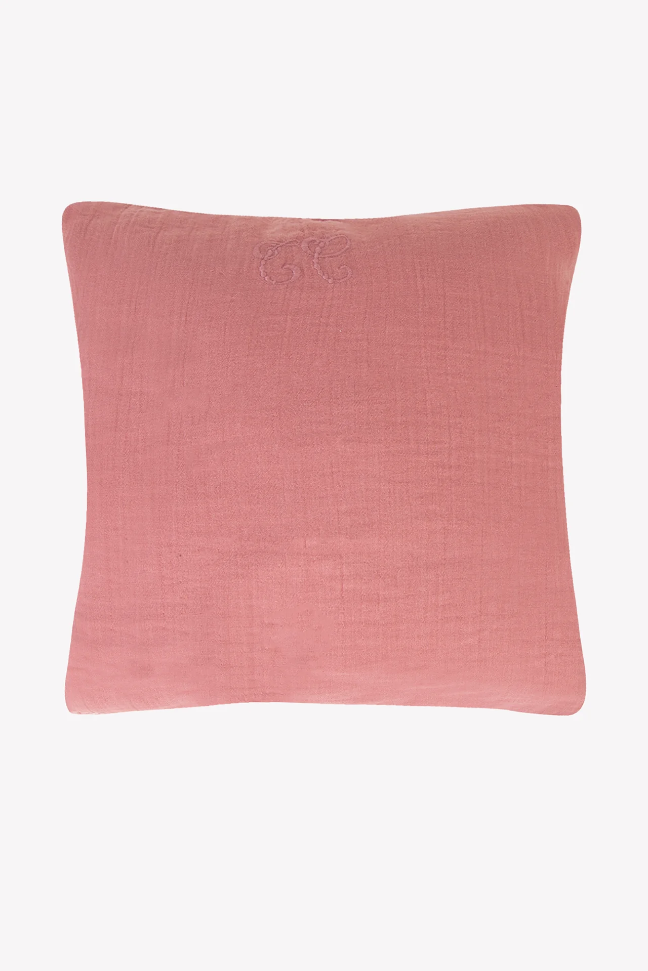 Coussin réversible - Imprimé inspiration Toile de Jouy rose - Image 6