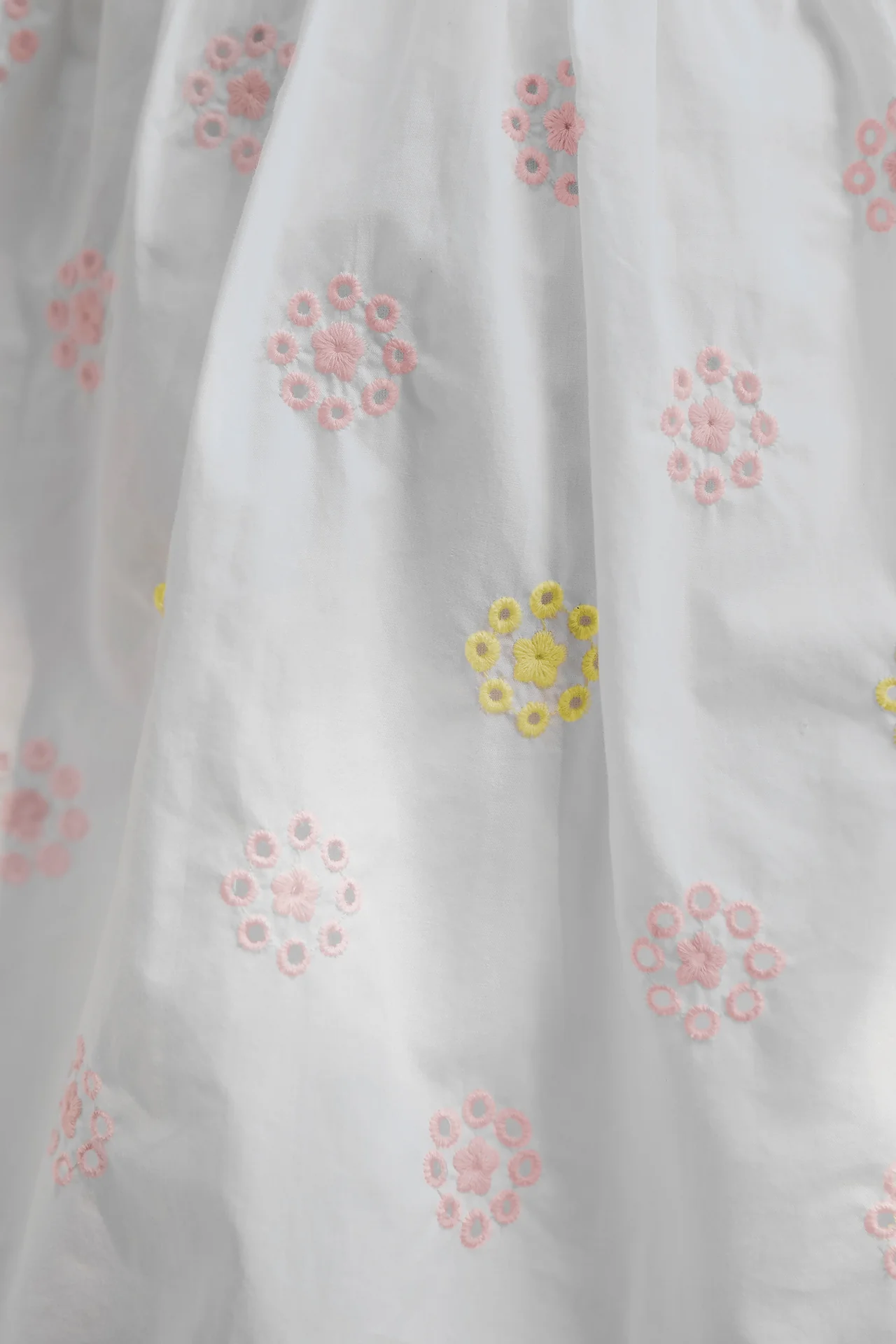 Ensemble court - Blanc broderie fleurie ajourée - Image 3