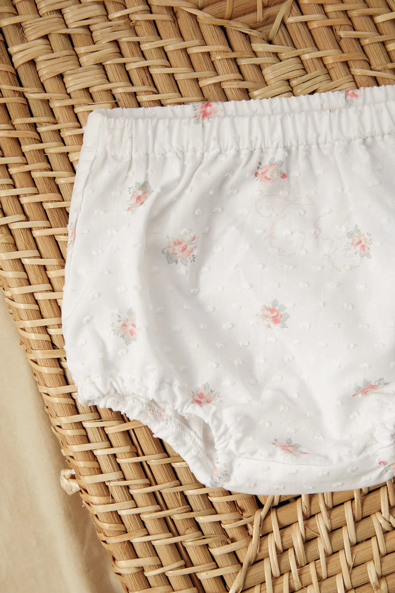 Ensemble court - Blanc tissu plumetis - Image 3
