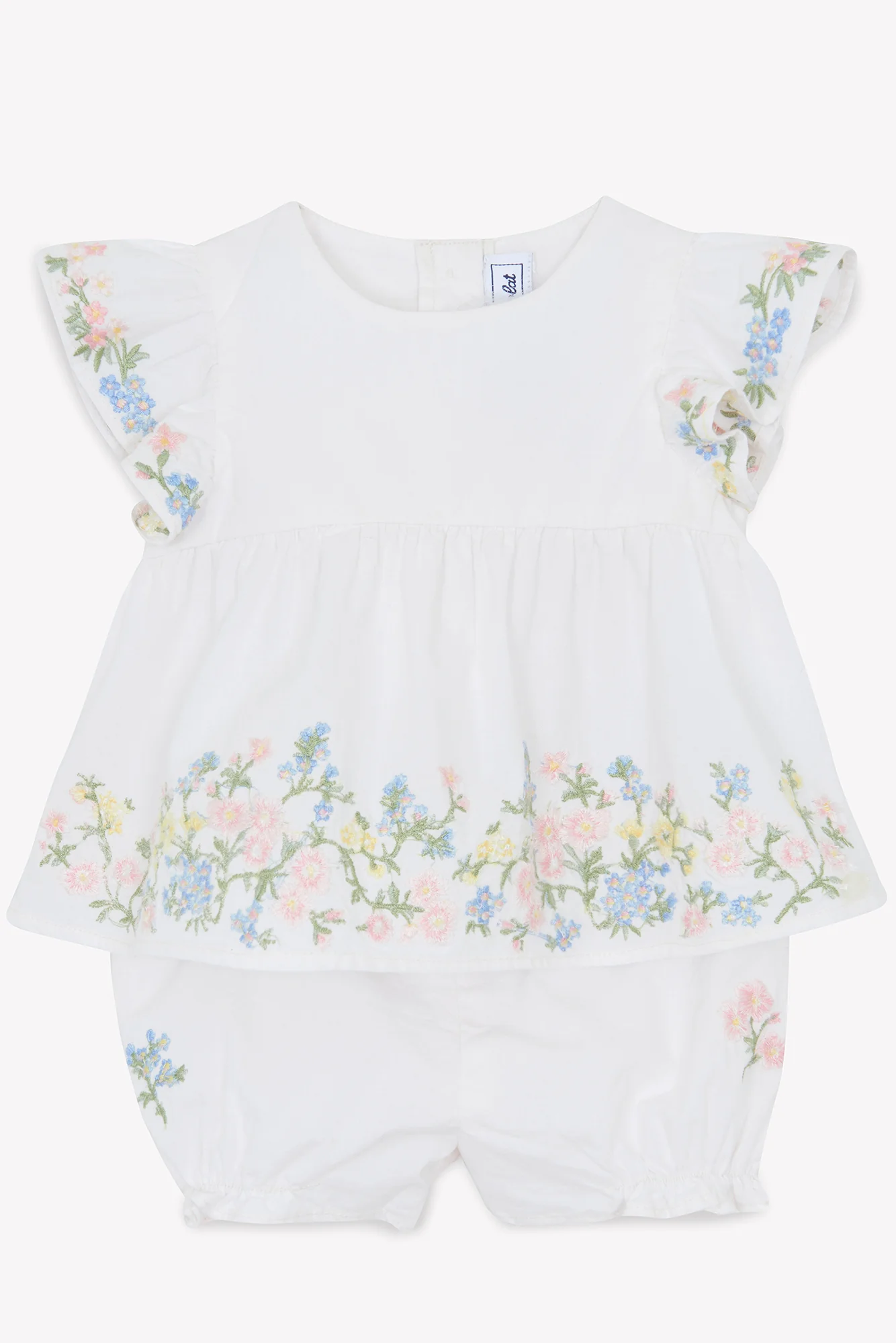 Ensemble court - Rose pâle broderie fleurie - Image 6