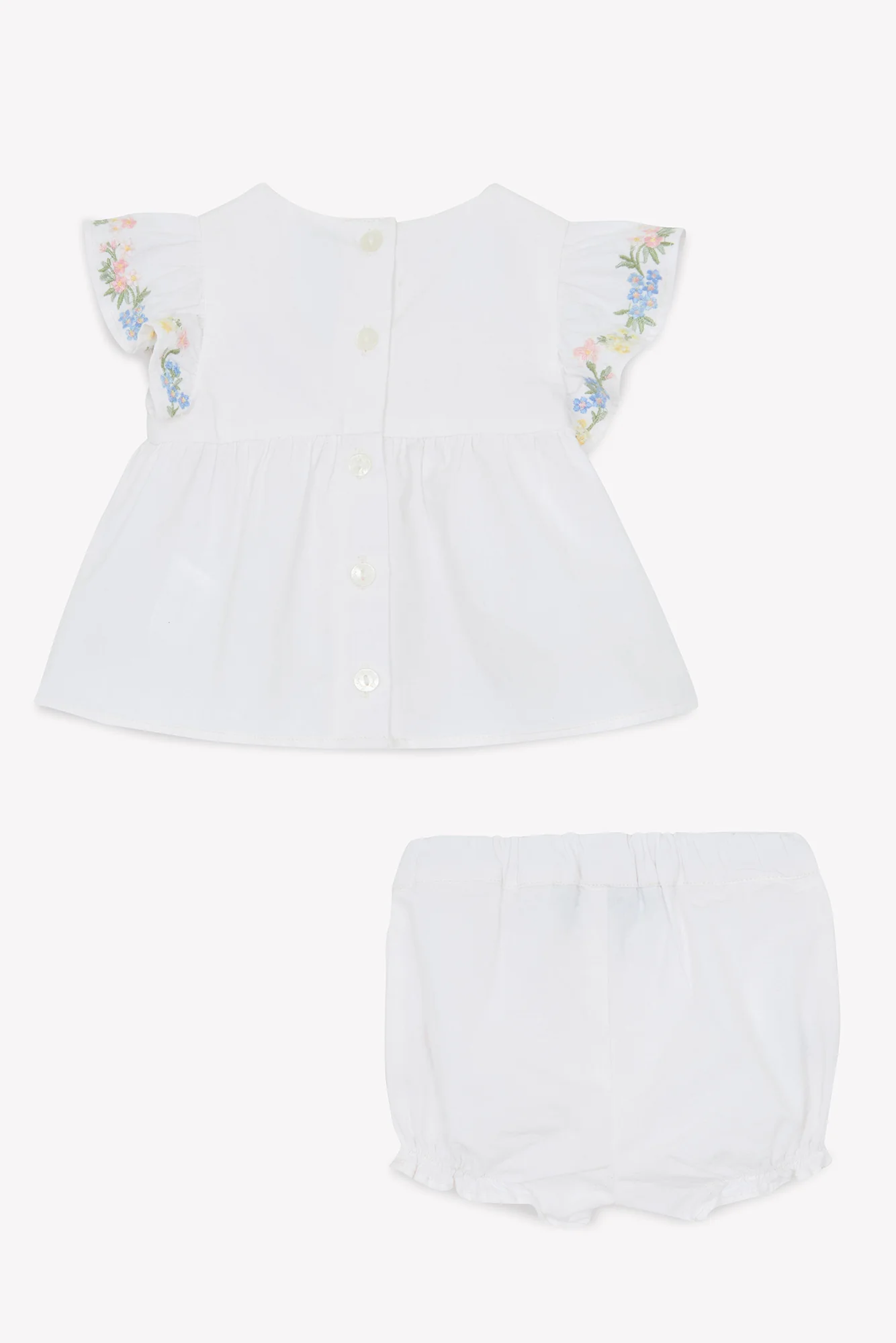 Ensemble court - Rose pâle broderie fleurie - Image 8