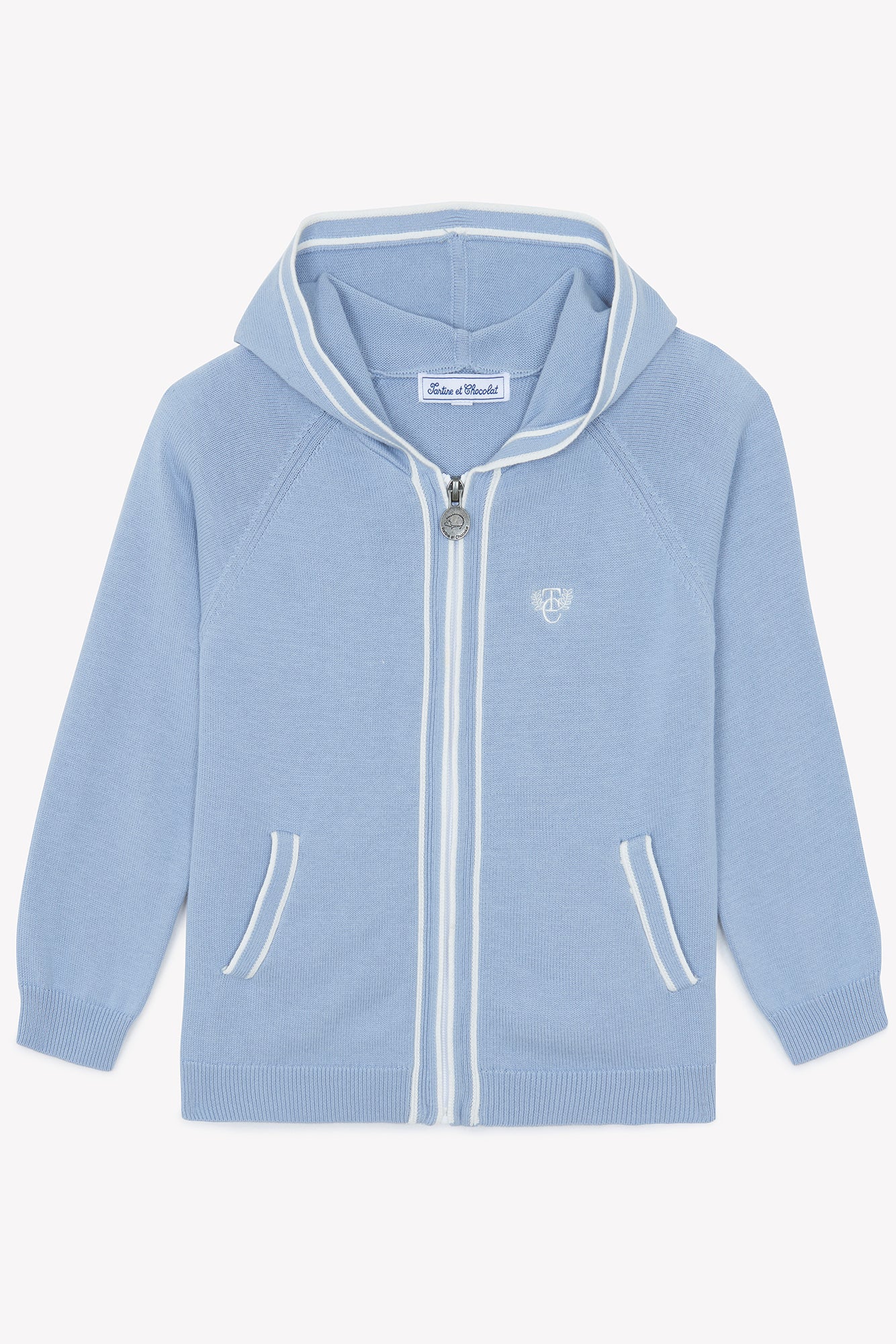 Gilet - Bleu lavé maille - Image 4