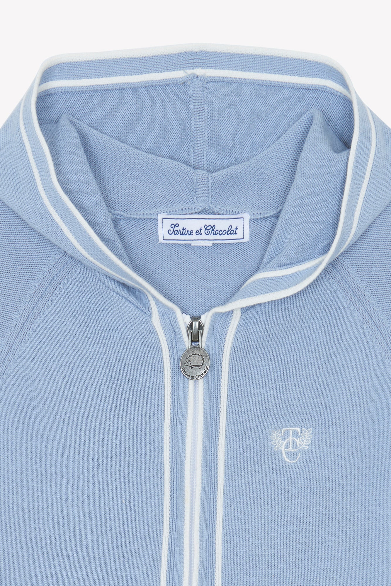 Gilet - Bleu lavé maille - Image 6