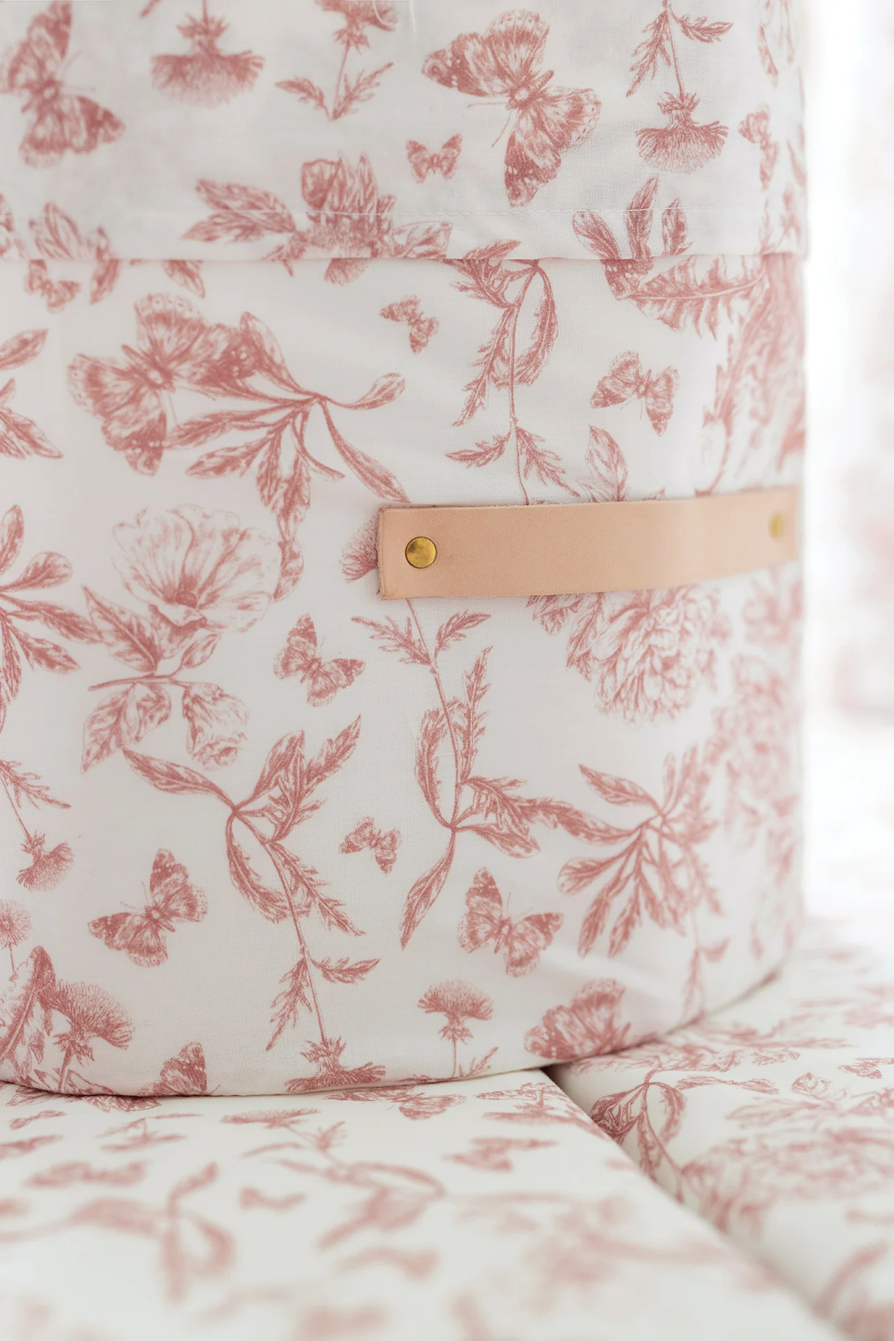 Grande panière toile de jouy rose - Mèzamé x Tartine et Chocolat - Image 3
