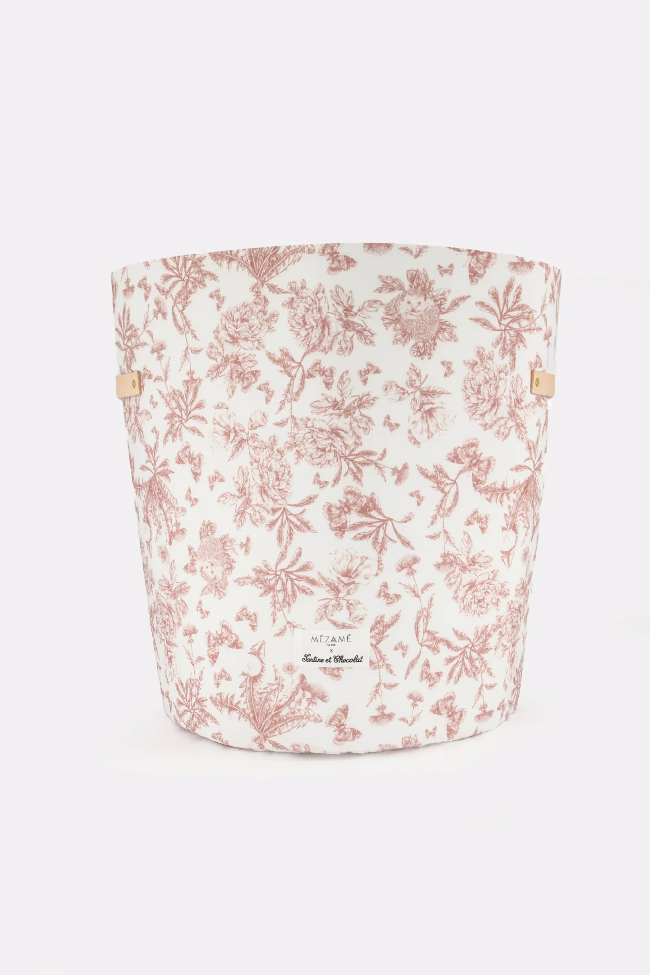 Grande panière toile de jouy rose - Mèzamé x Tartine et Chocolat - Image 4