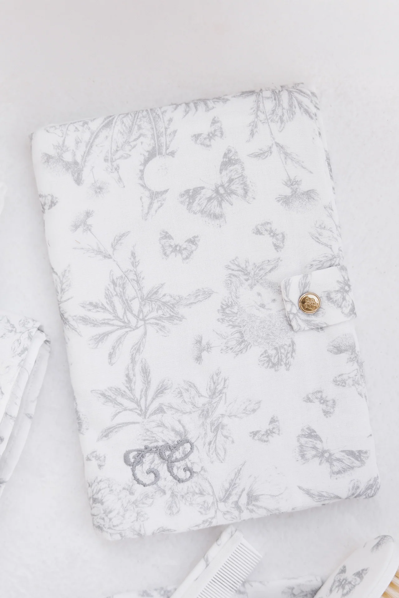 Housse de carnet - Imprimé toile de jouy gris - Image 2