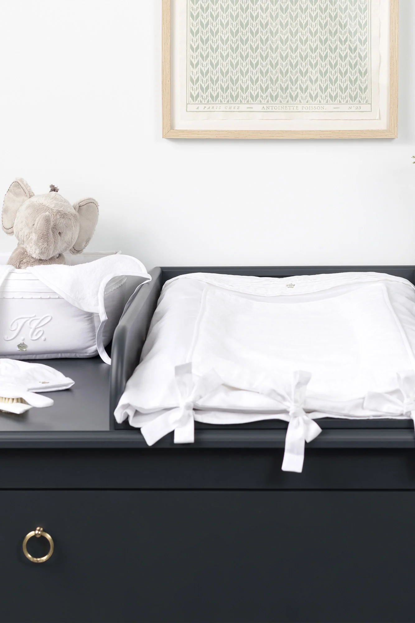Housse de matelas à langer - Monogramme blanc - Image 2