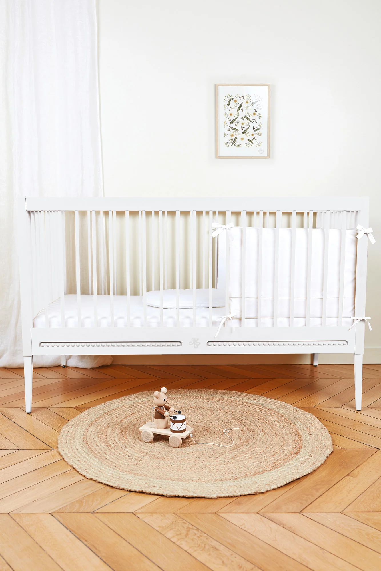 Lit Gustavienne + Matelas - Blanc