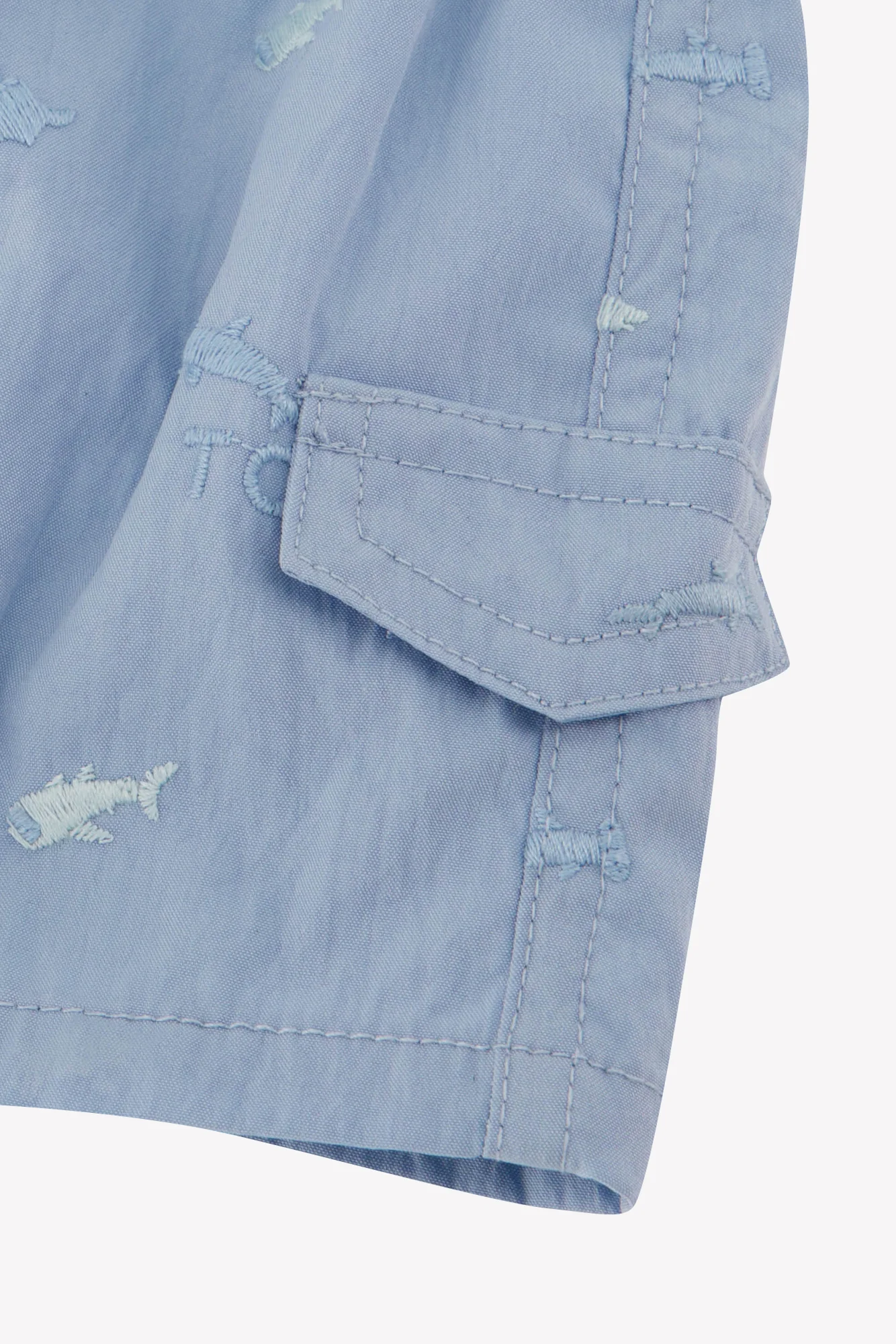 Maillot de bain - Bleu lavé illustration requins - Image 6