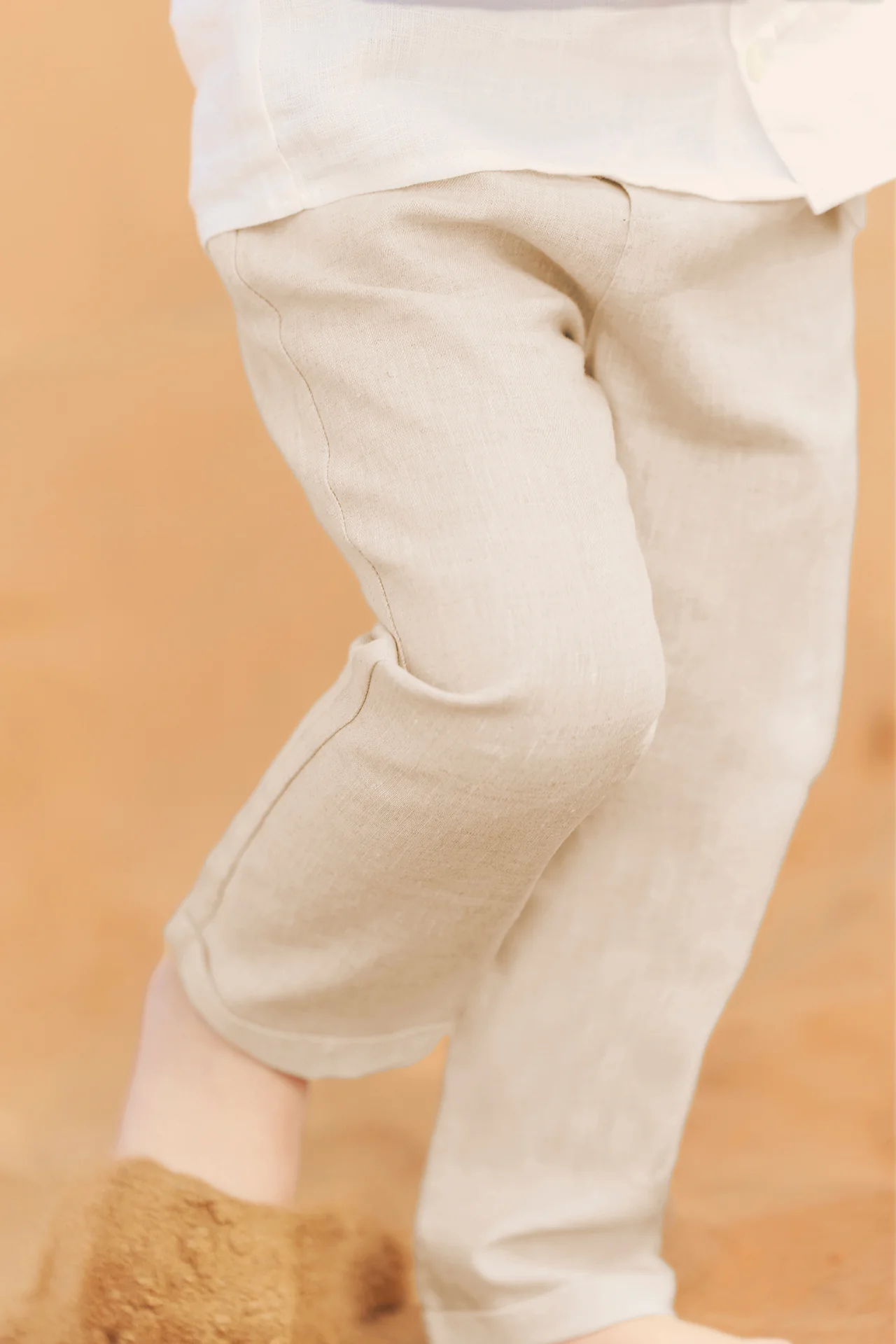 Pantalon - Beige chiné lin