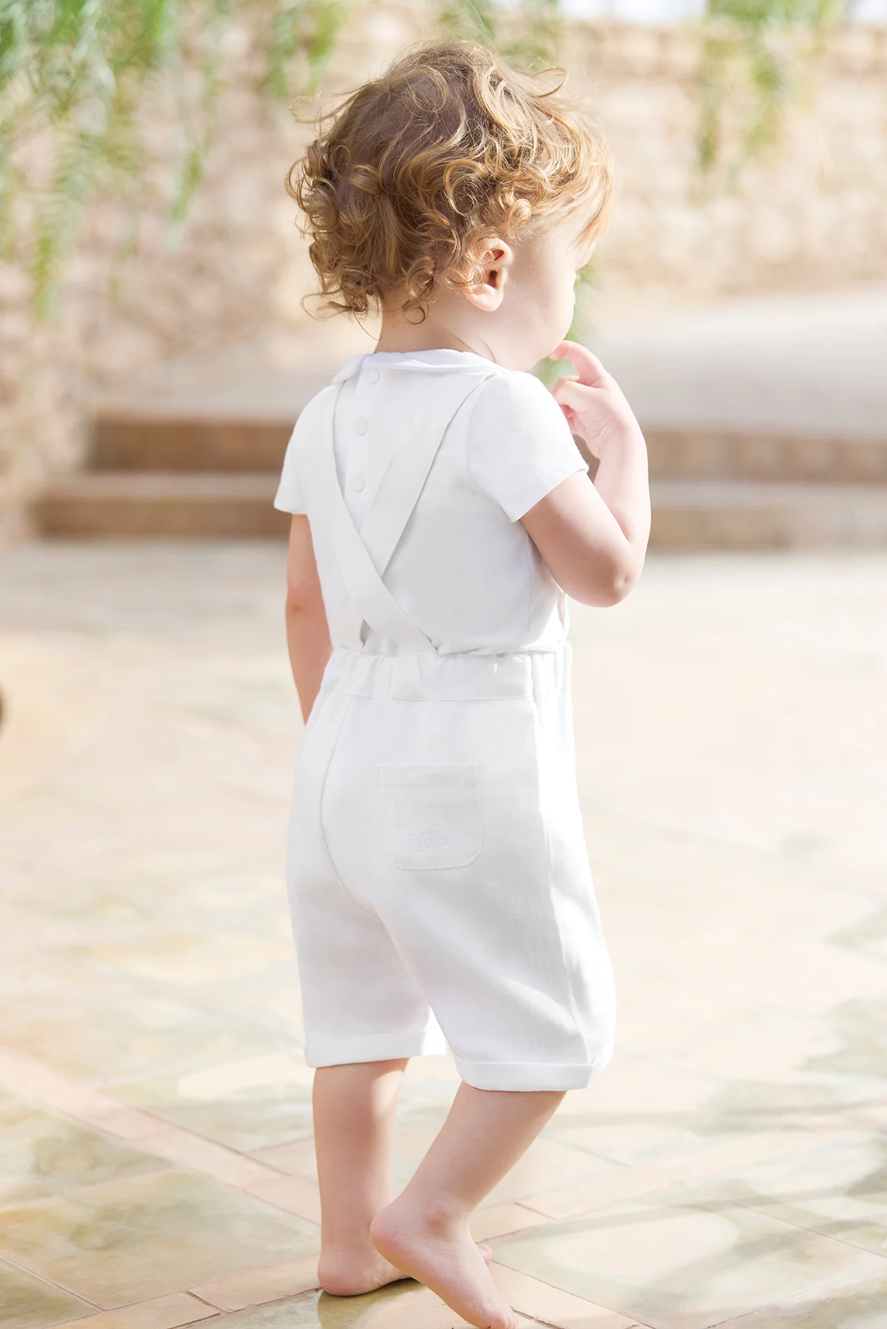 Short - Blanc lin bretelles - Image 2