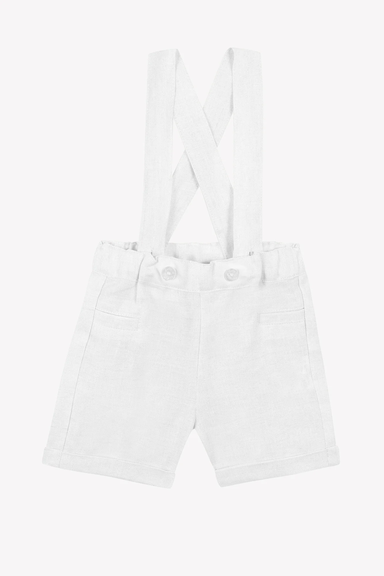 Short - Blanc lin bretelles - Image 7