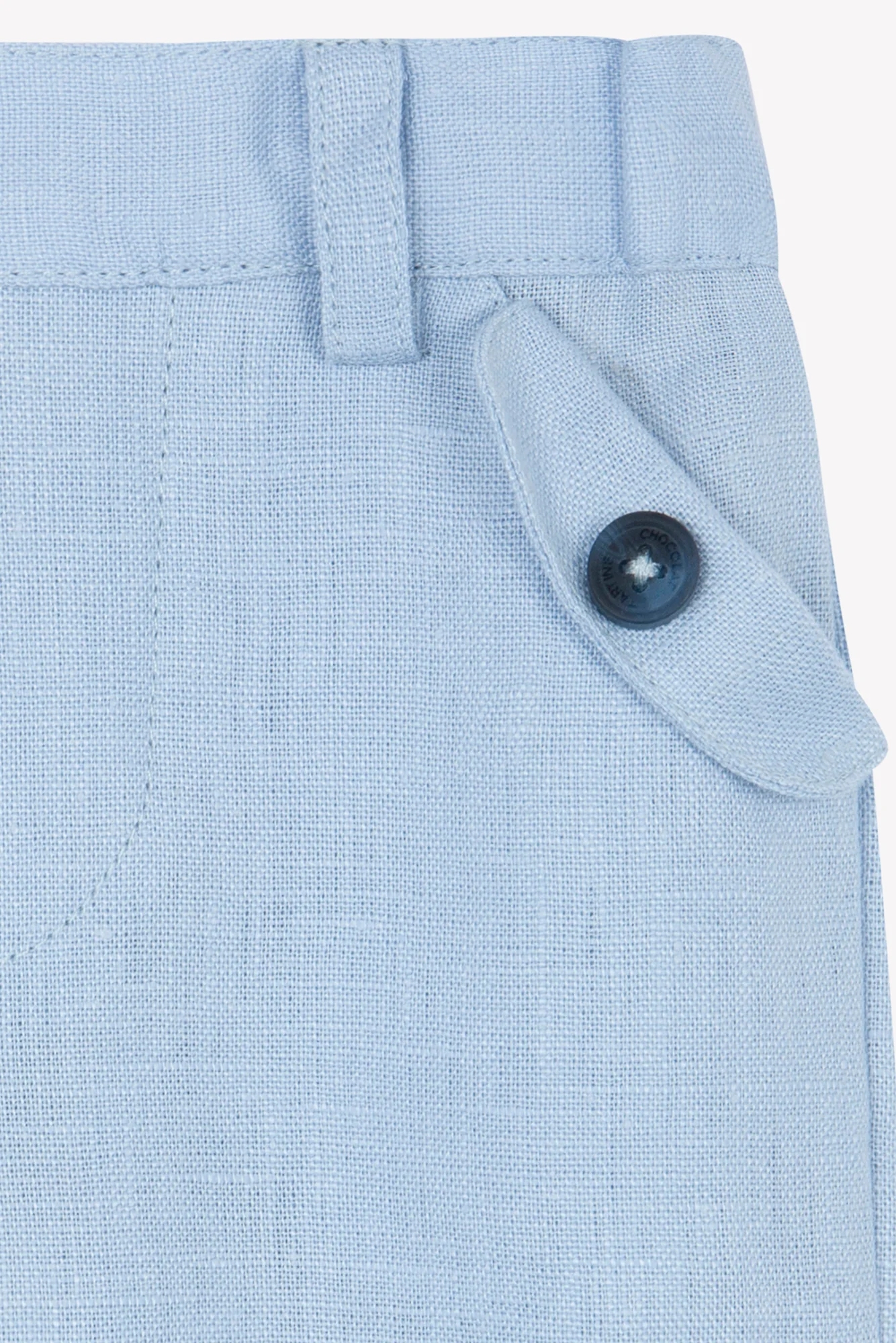 Pantalon - Bleu grisé lin - Image 3