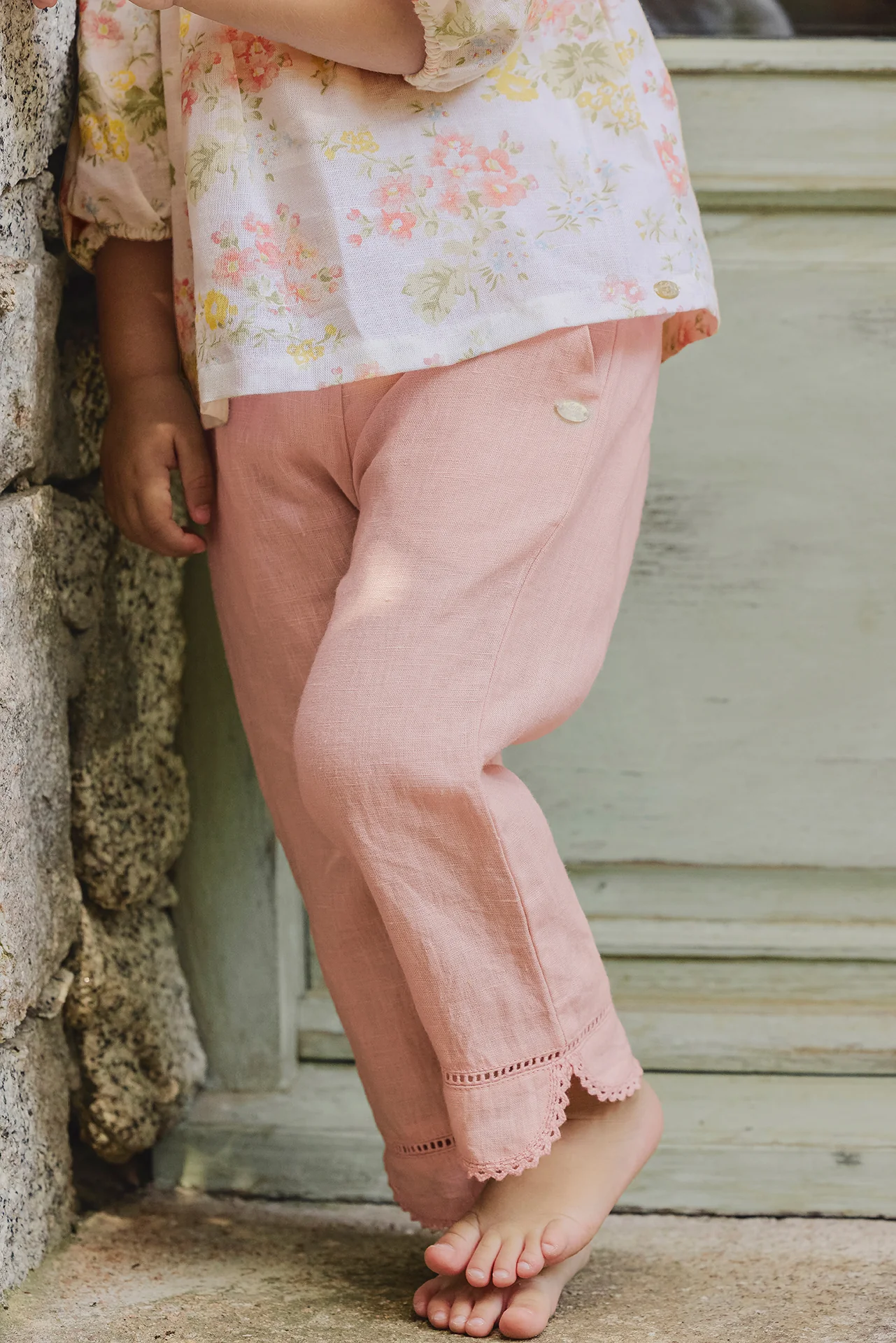 Pantalon - Pivoine lin détails ajourés - Image 2