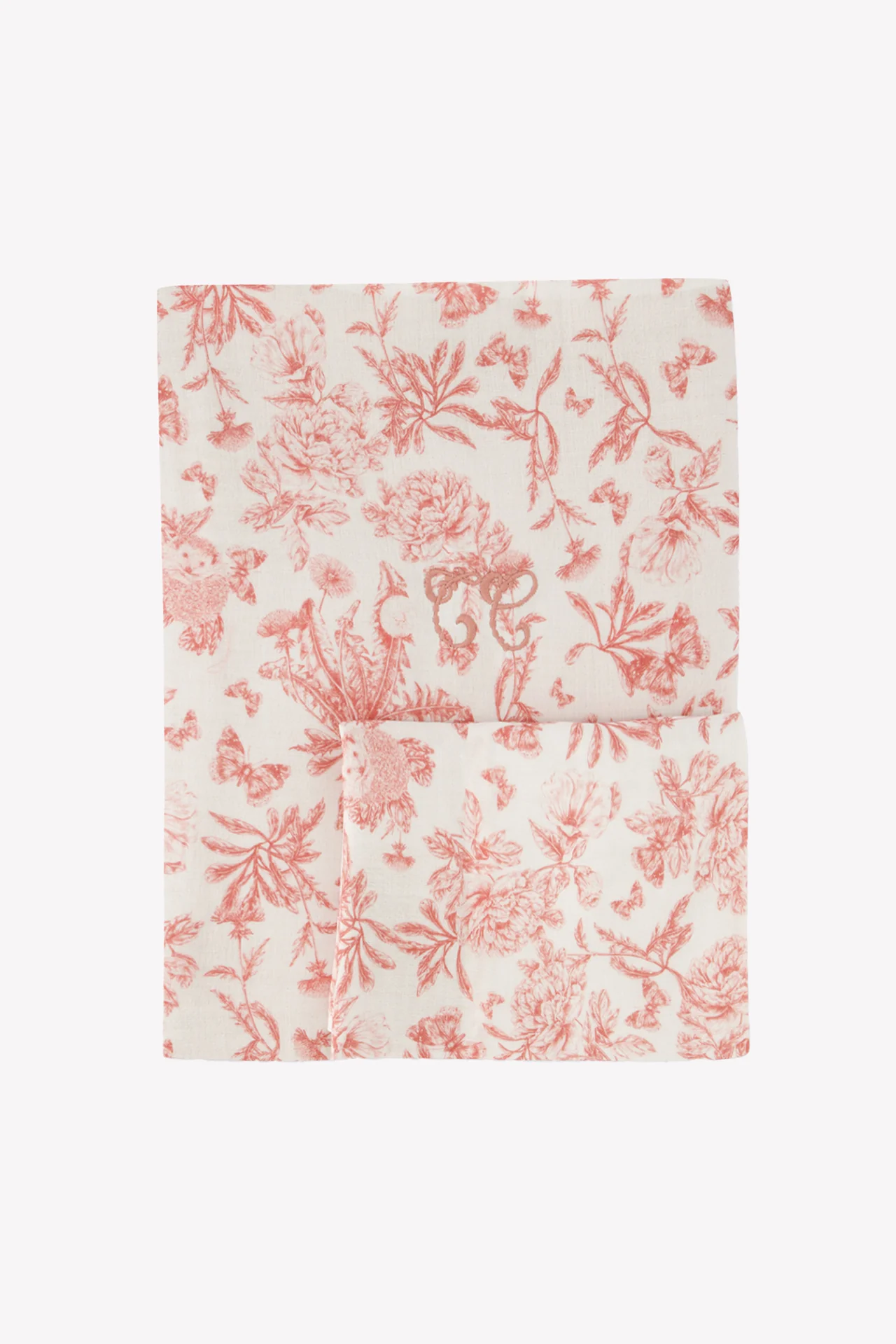 Parure de lit - Imprimé inspiration Toile de Jouy rose - Image 2