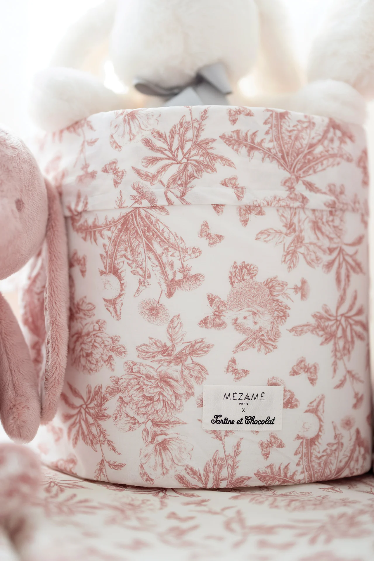 Petite panière toile de jouy rose - Mèzamé x Tartine et Chocolat - Image 2