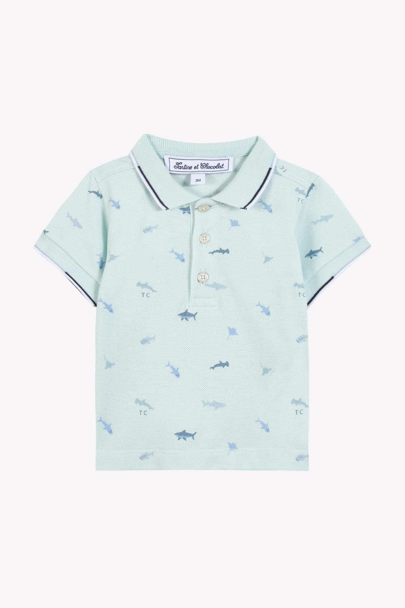 Polo - Aqua illustration requins - Image 3