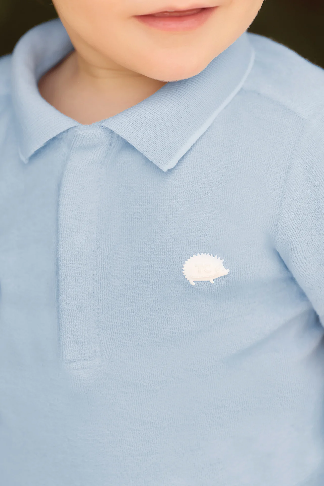 Polo - Bleu lavé maille éponge - Image 2