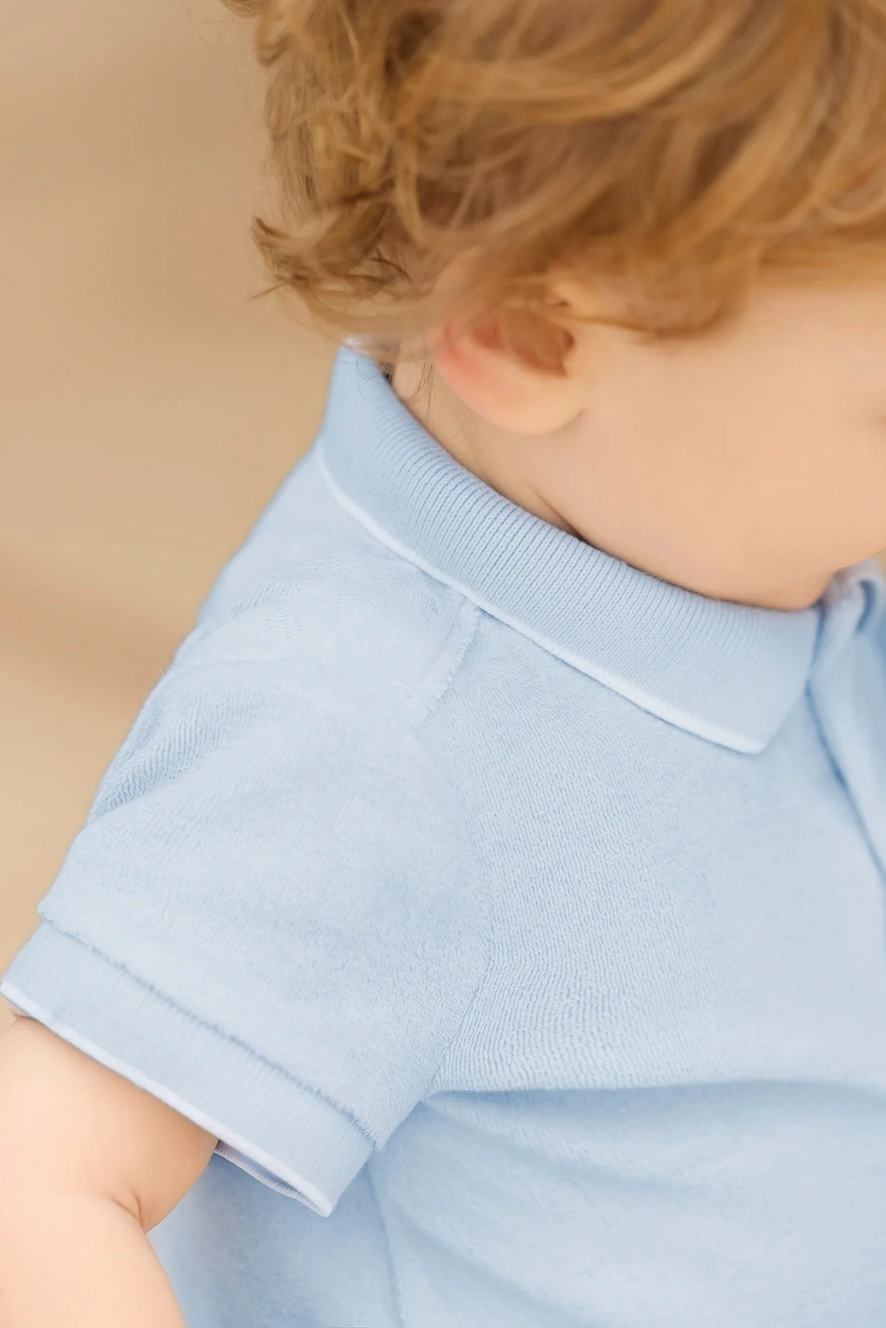 Polo - Bleu lavé maille éponge - Image 3