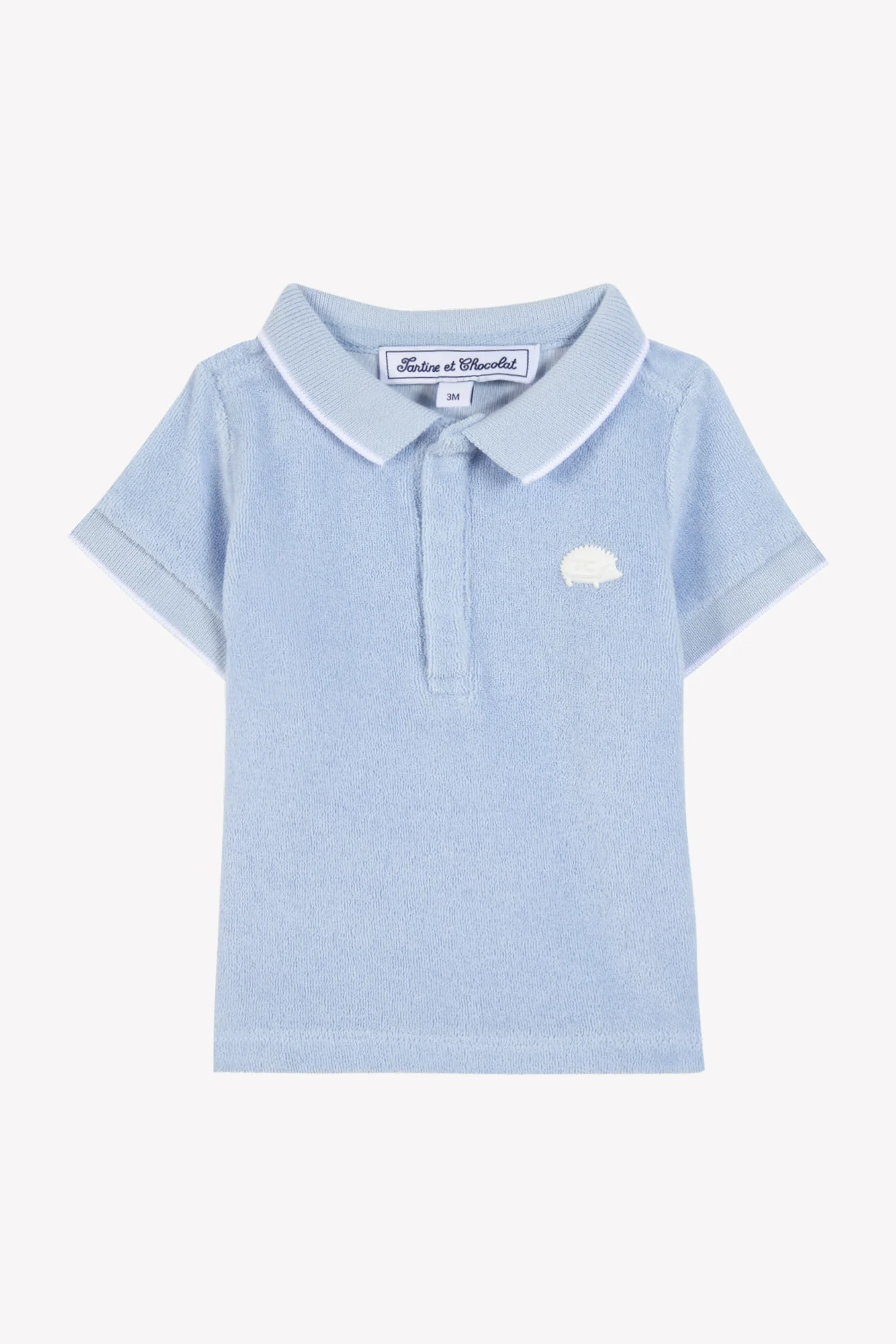 Polo - Bleu lavé maille éponge - Image 4