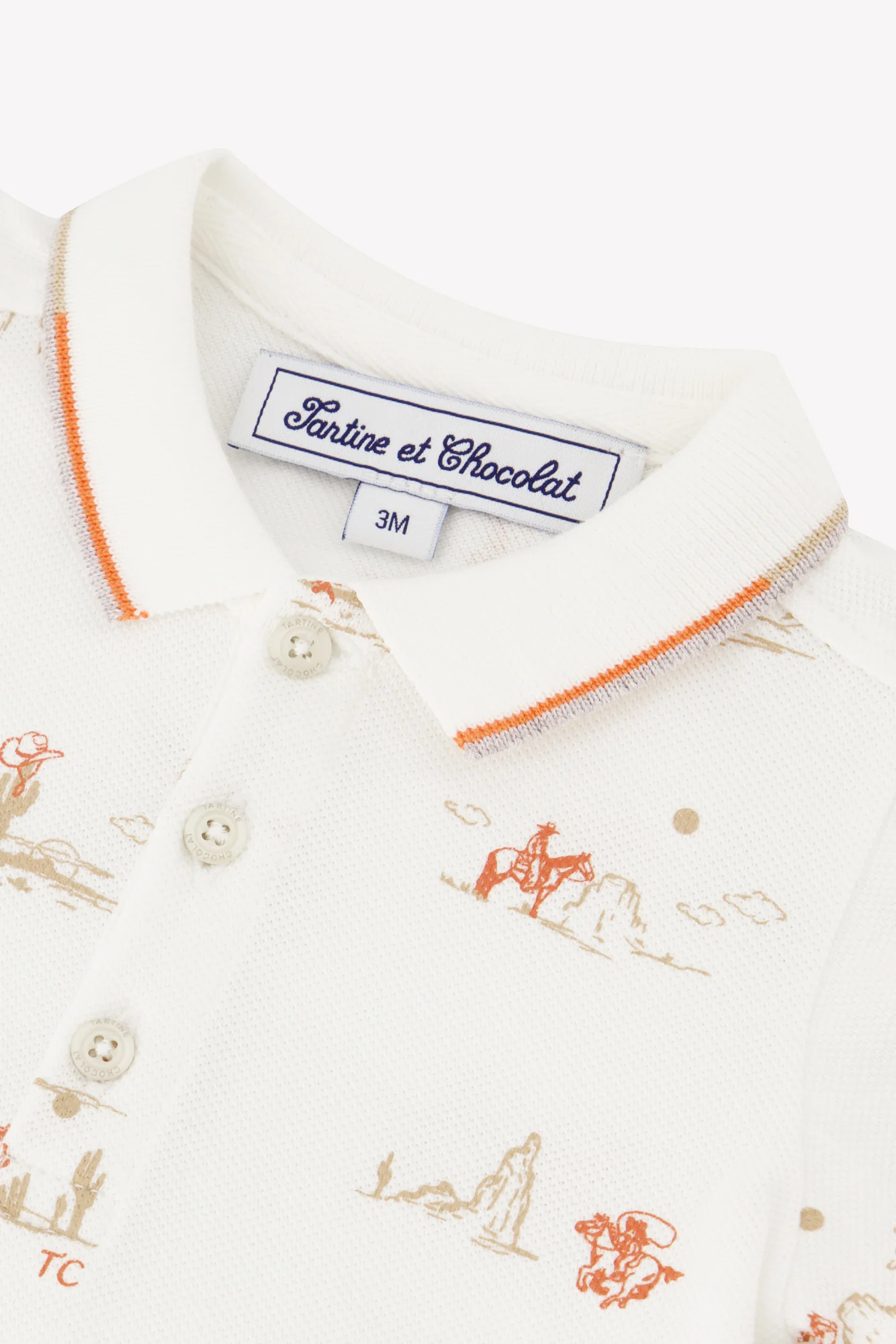 Polo - écru illustration cowboy - Image 6