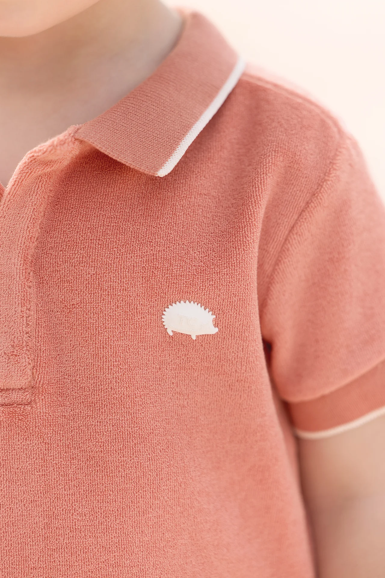 Polo - Orange maille éponge - Image 3